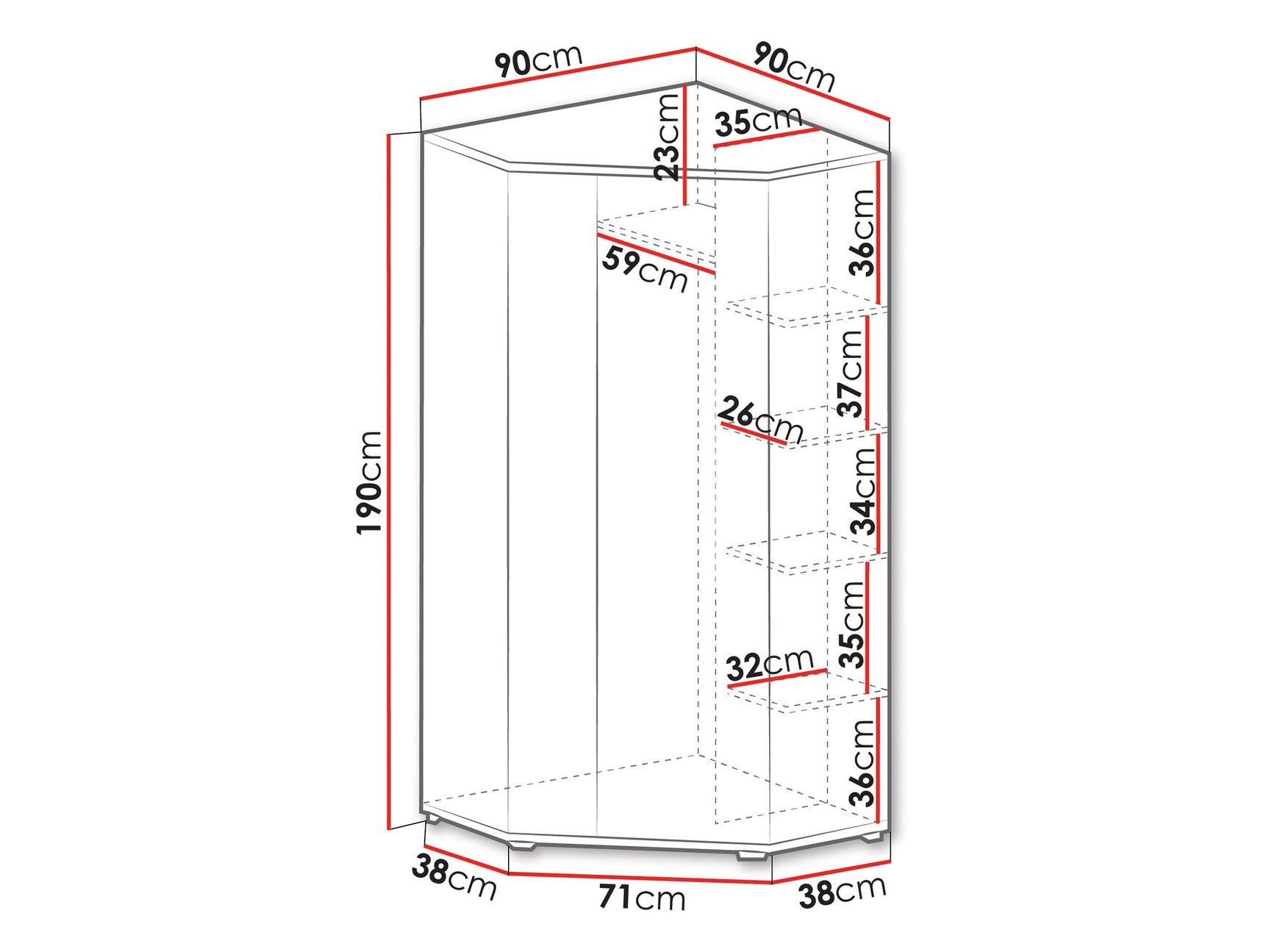 Hjørnegarderob Camteso 100
