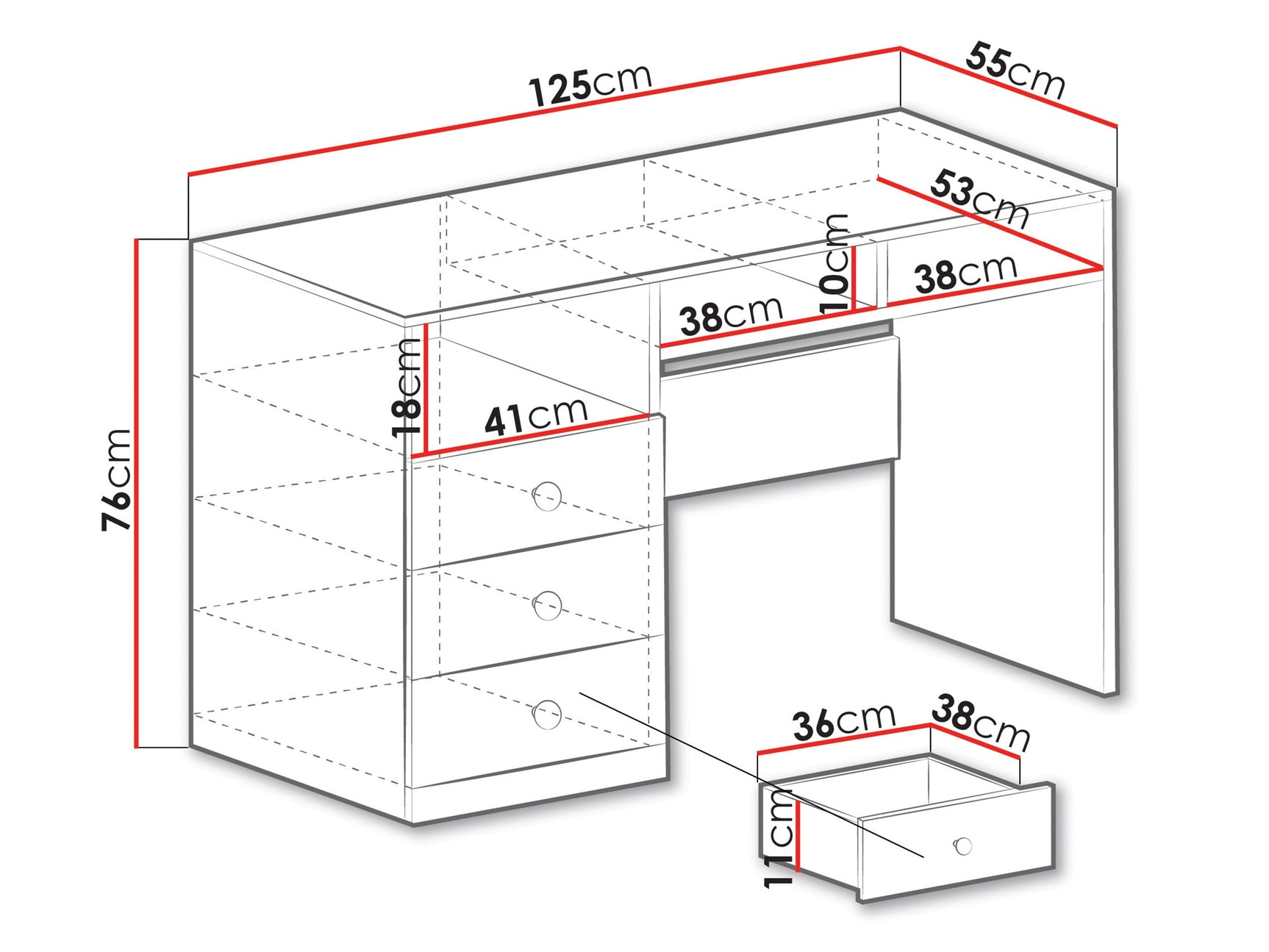 Skrivebord Omaha R125