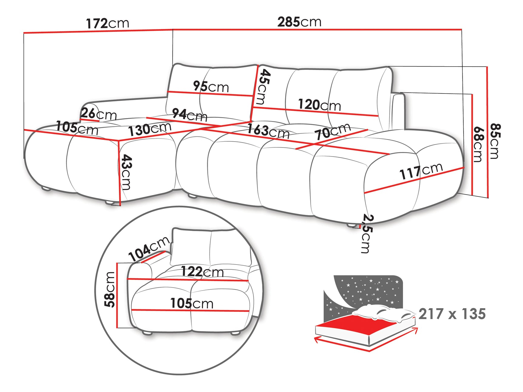 Hjørnesofa TrendyNest 120