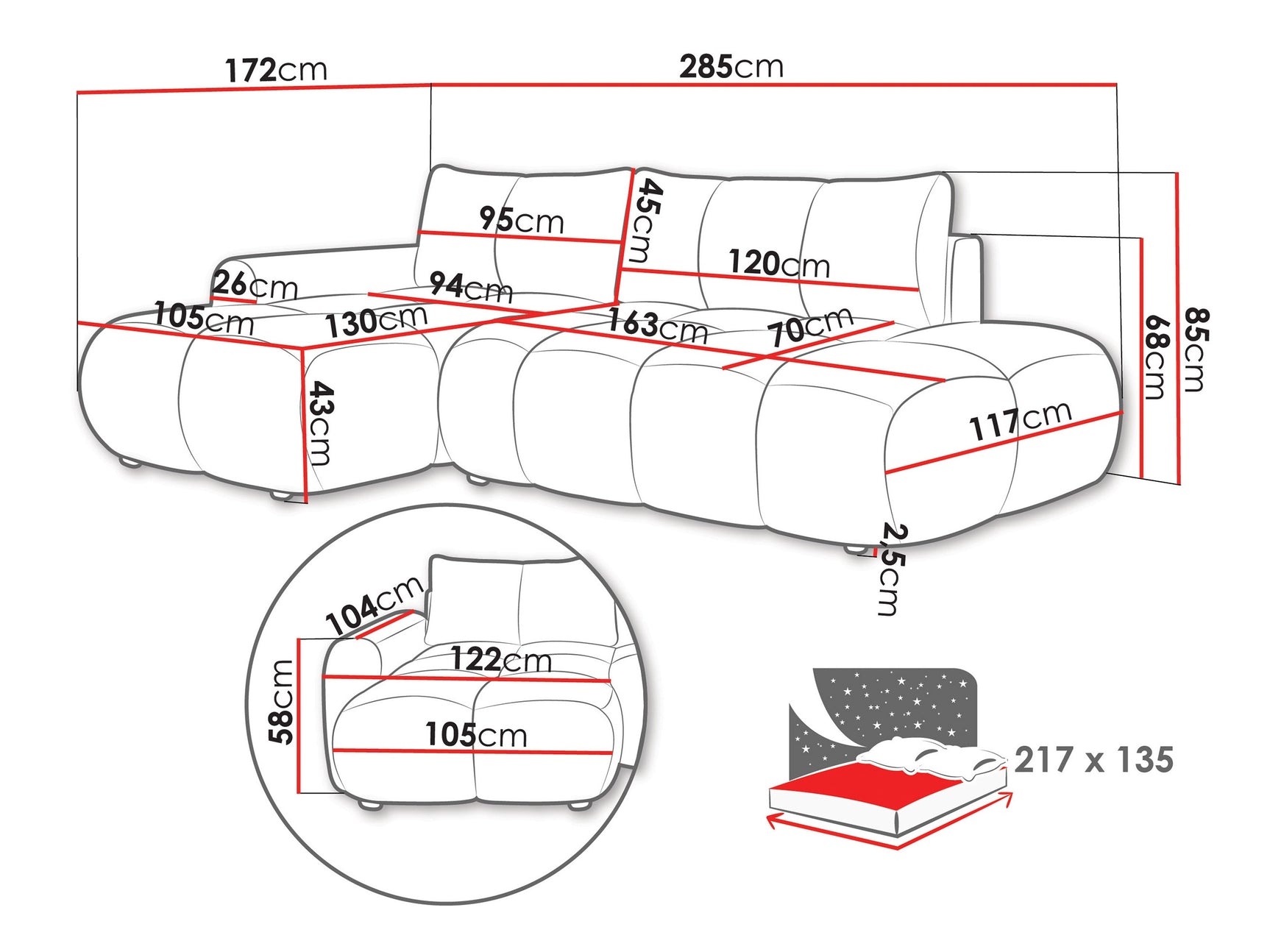 Hjørnesofa TrendyNest 120