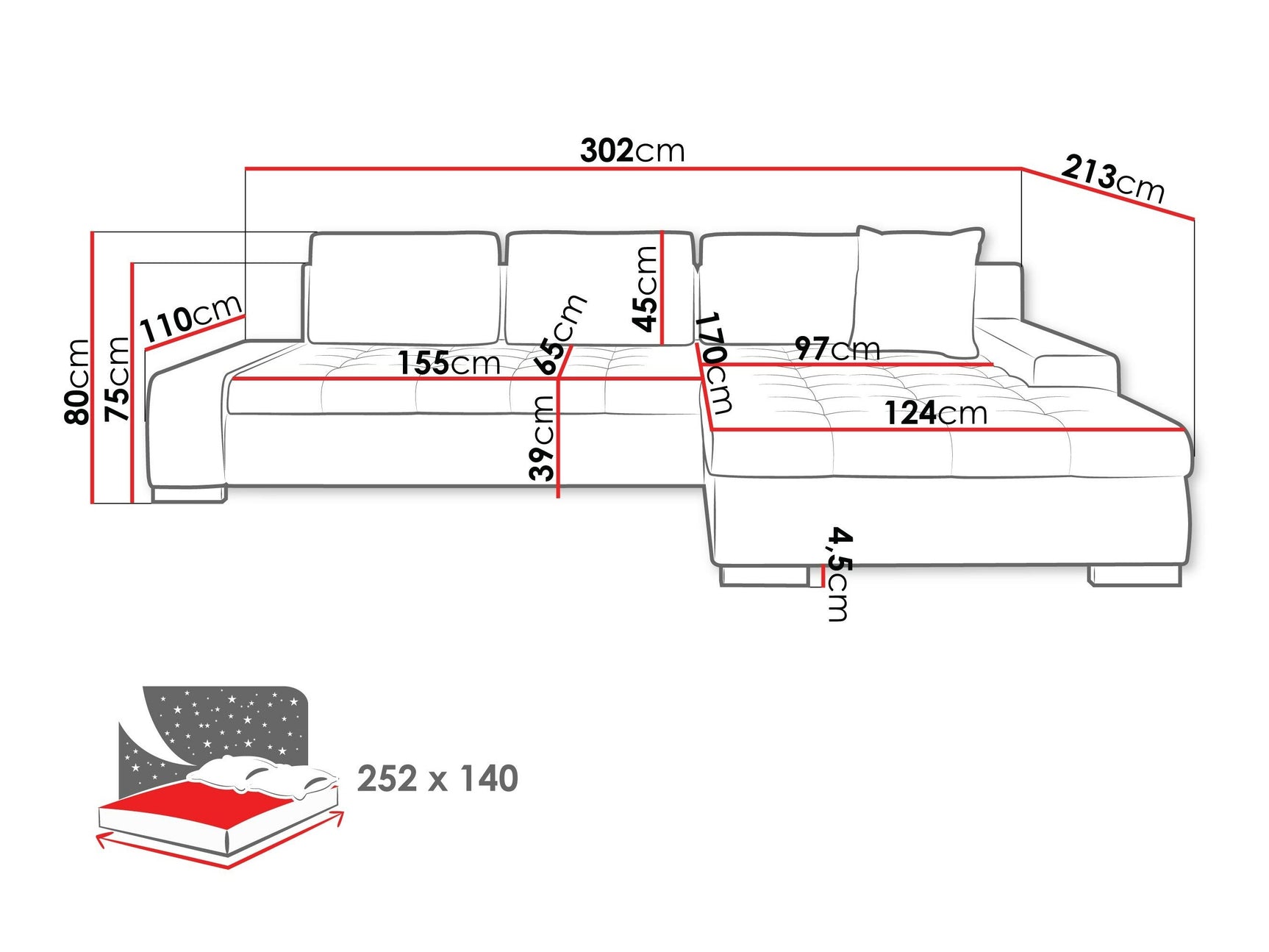 Hjørnesofa Comfivo 147 4356666
