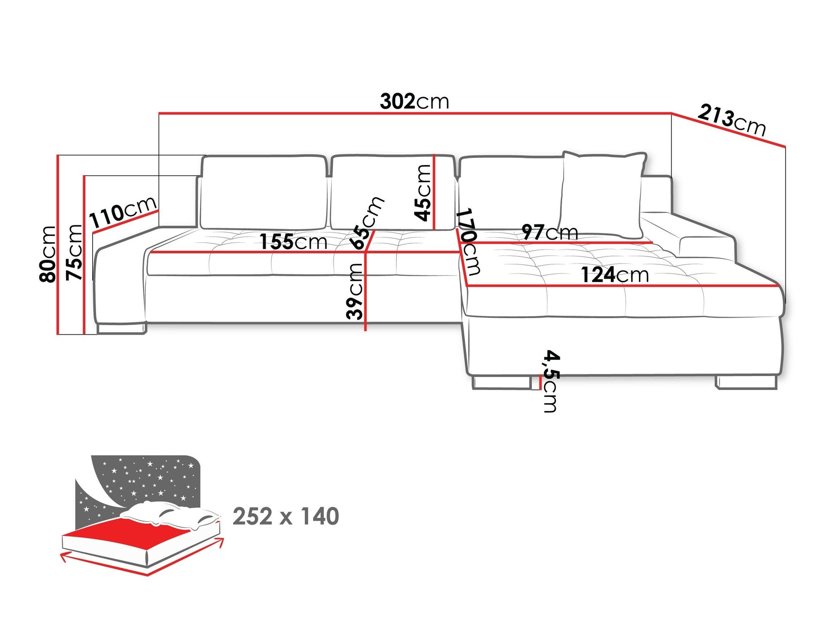 Hjørnesofa Comfivo 147 4356692