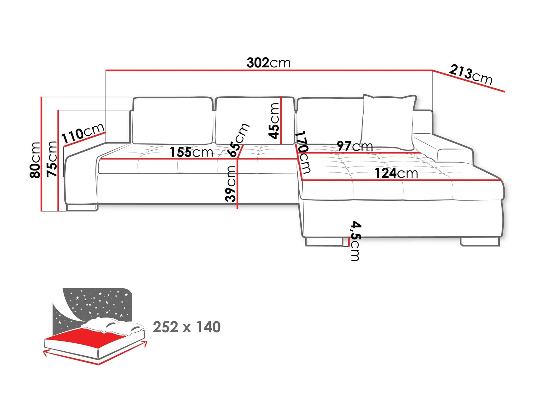 Hjørnesofa Comfivo 147 4356702