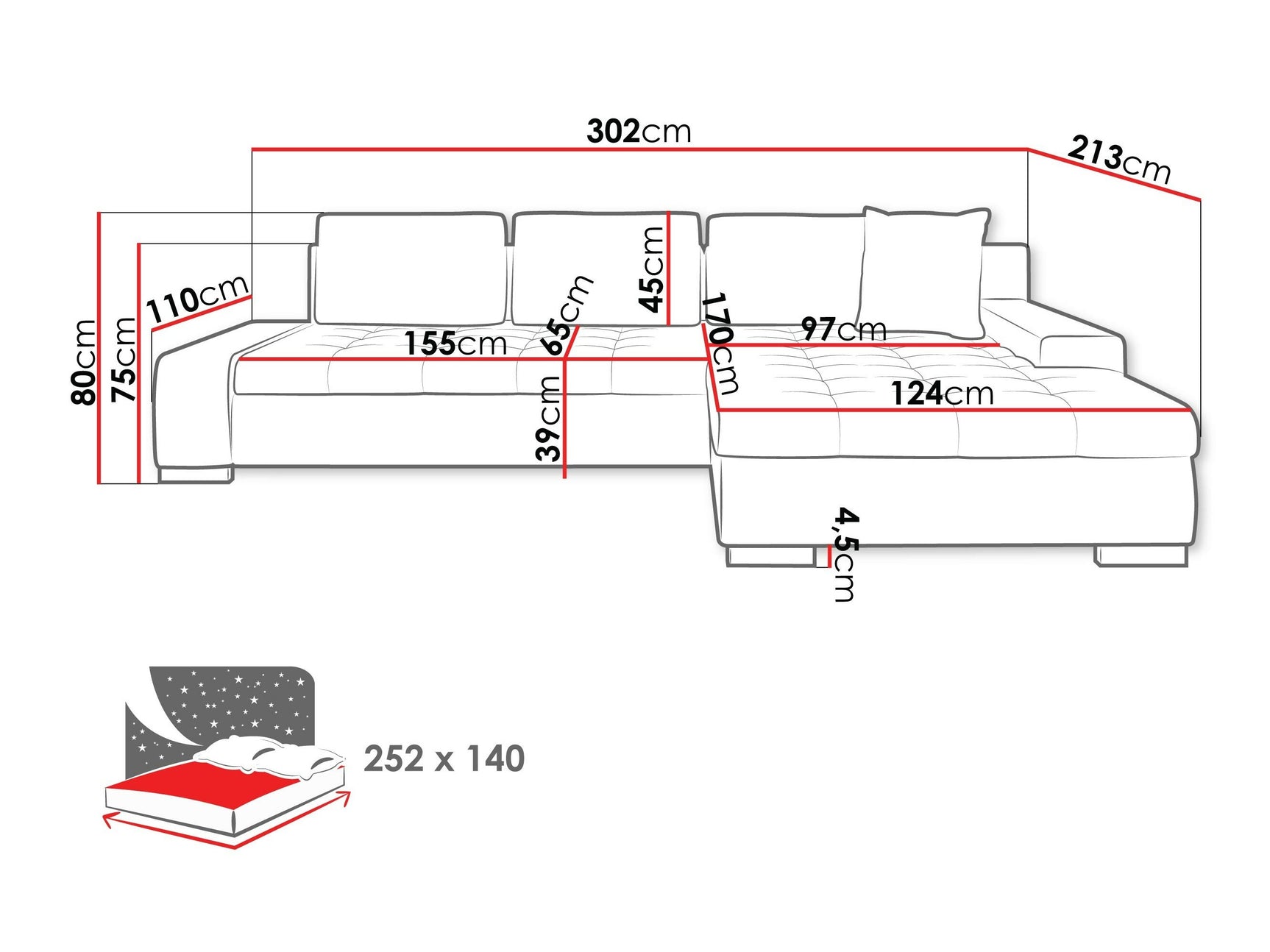 Hjørnesofa Comfivo 147 4356703