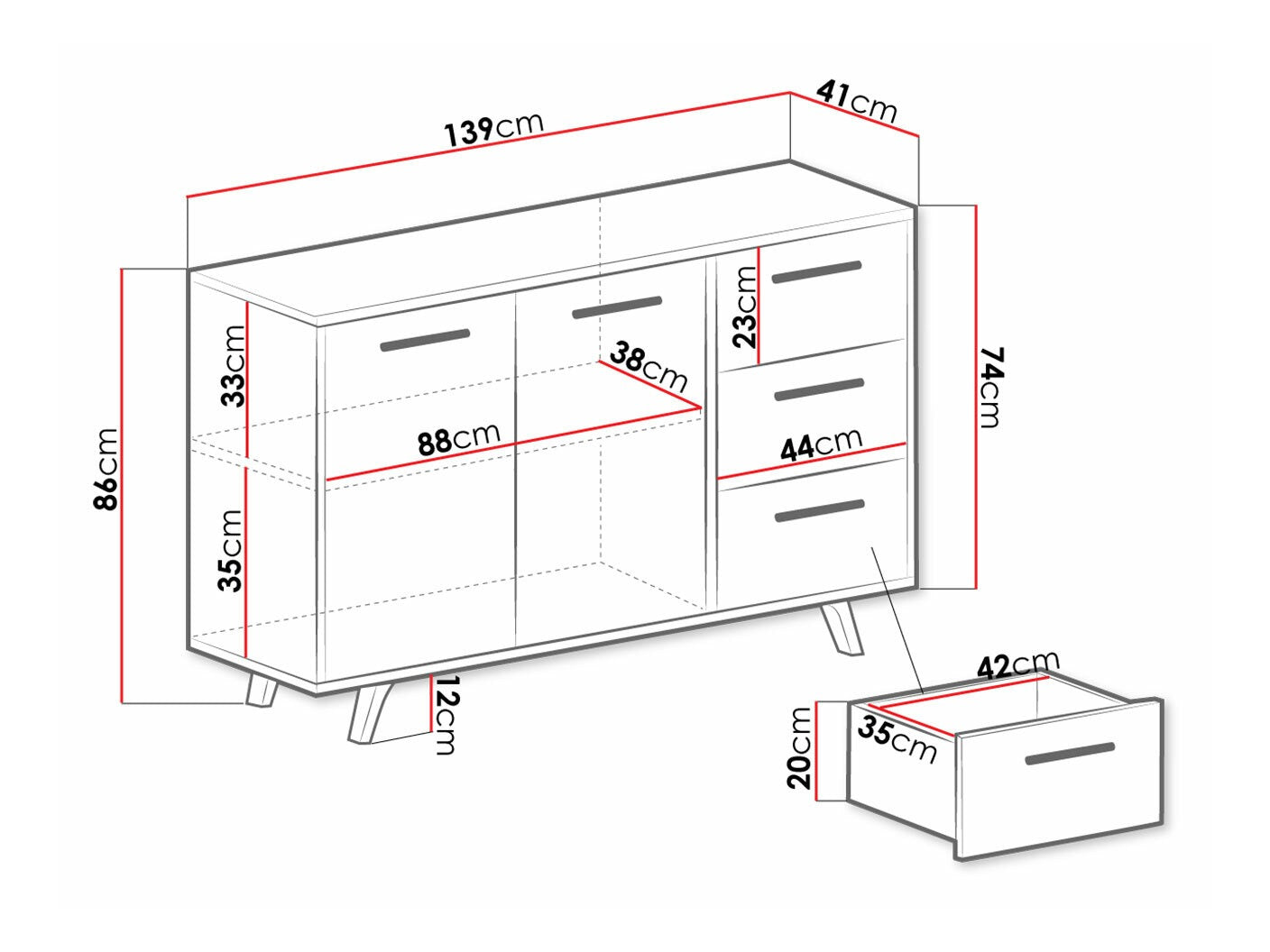 Kommode Dortivu 160 4362372