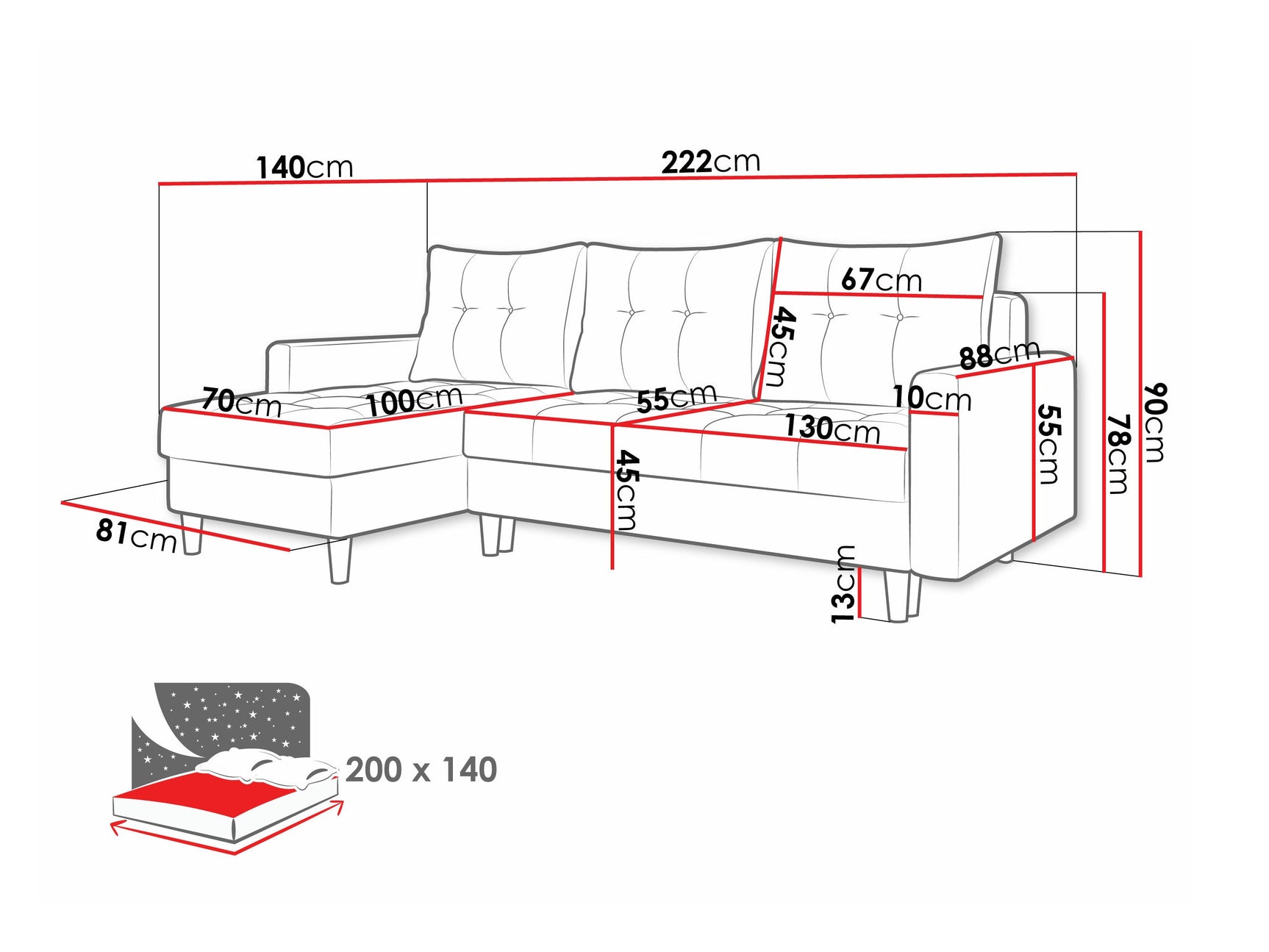 Hjørnesofa Boulder 100 4372139