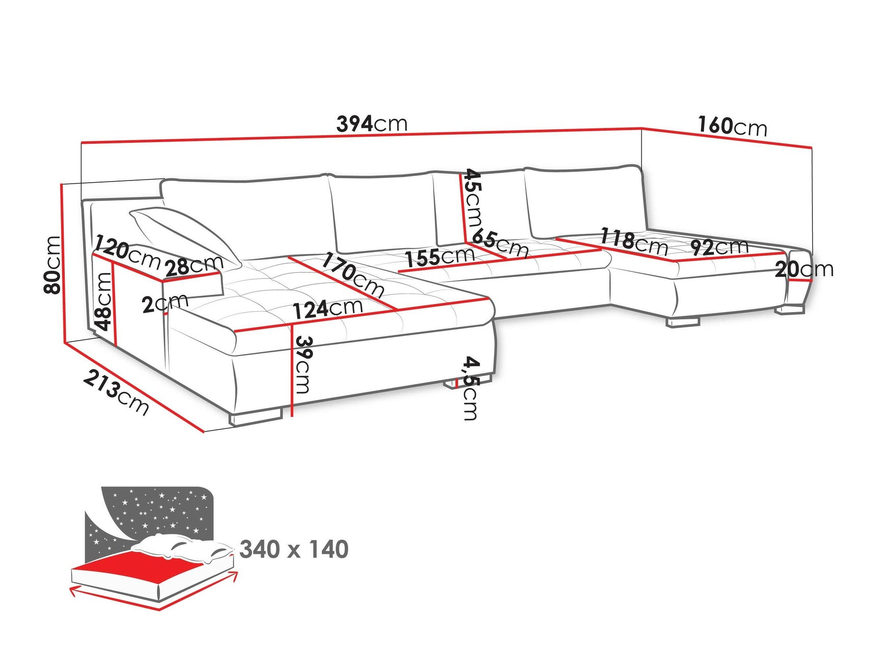 Hjørnesofa Comfivo 106 4372541