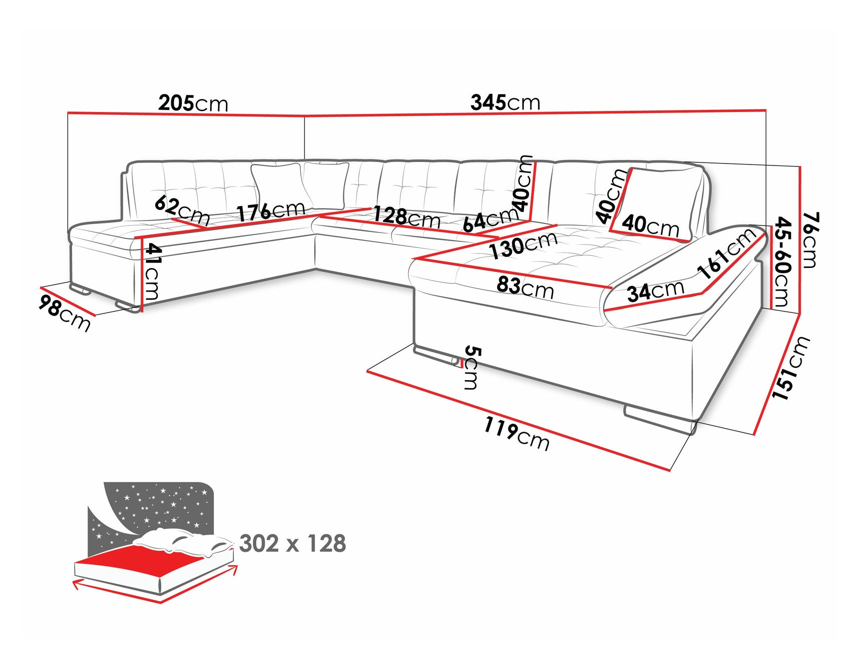 Hjørnesofa Comfivo 150 4373478