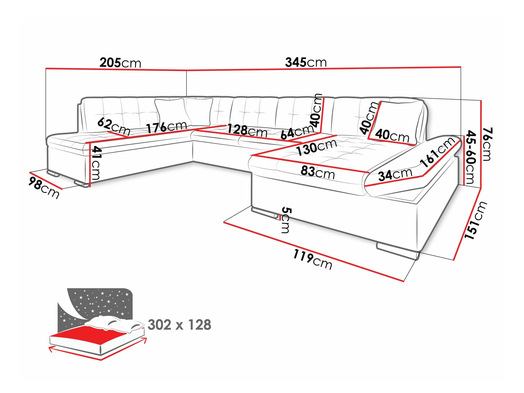 Hjørnesofa Comfivo 150 4373480