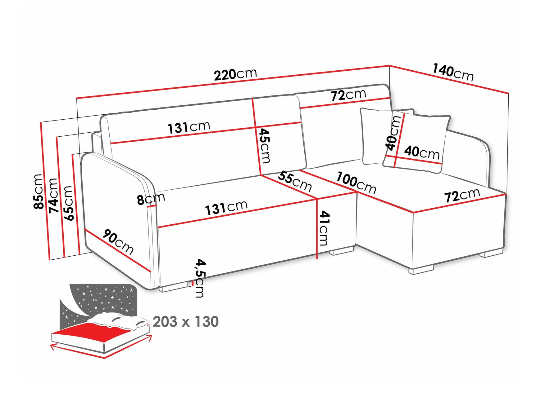 Hjørnesofa Columbus 245 4379421