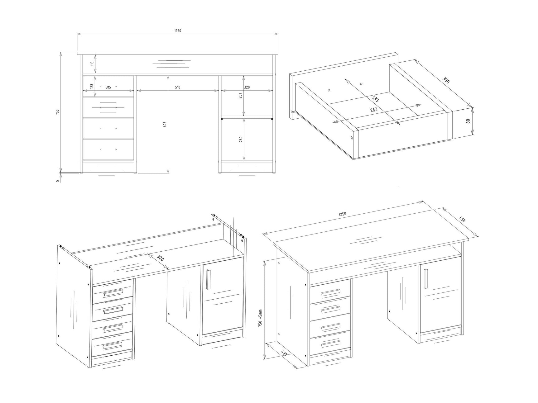 Skrivebord Mandeville 329