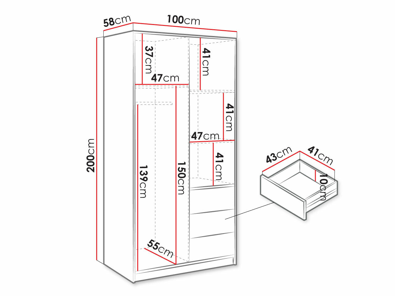 Garderobeskab Honolulu 174 4404950