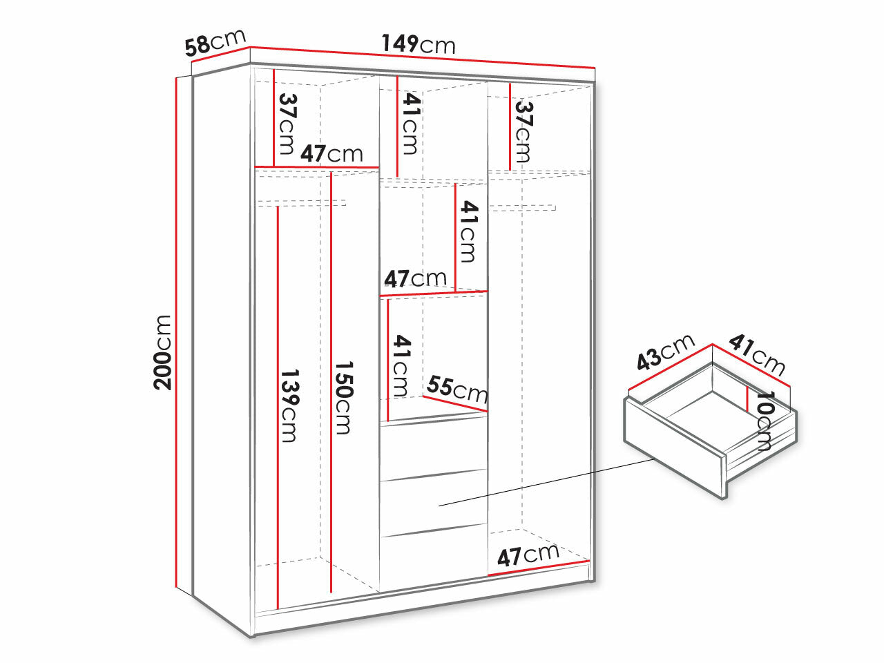 Garderobeskab Honolulu 175 4404964