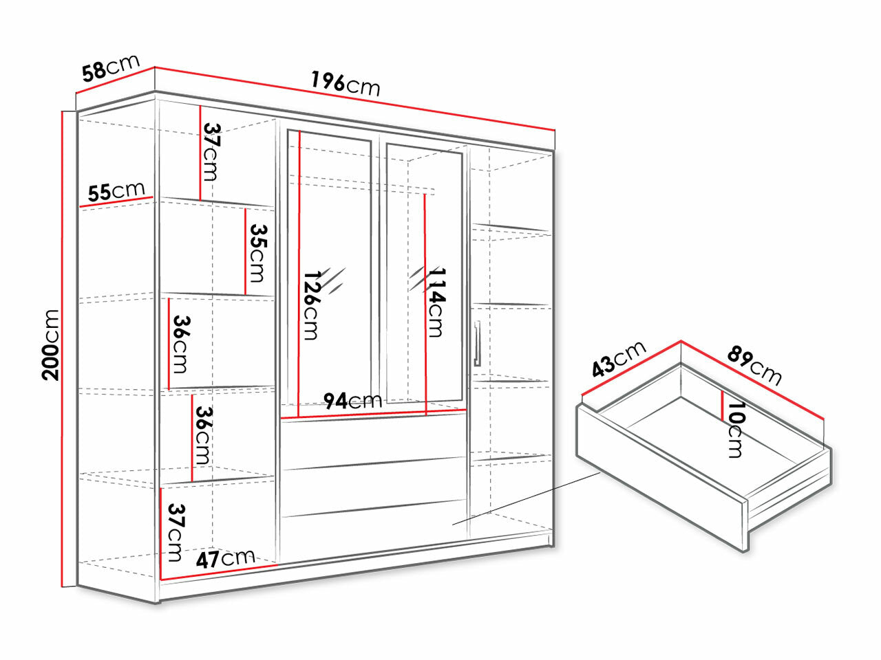 Garderobeskab Honolulu 176 4405062