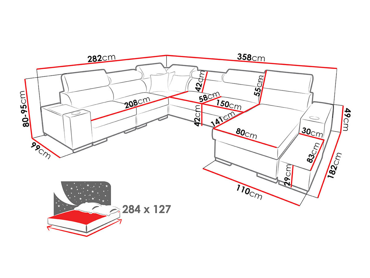 Hjørnesofa Pearland 105