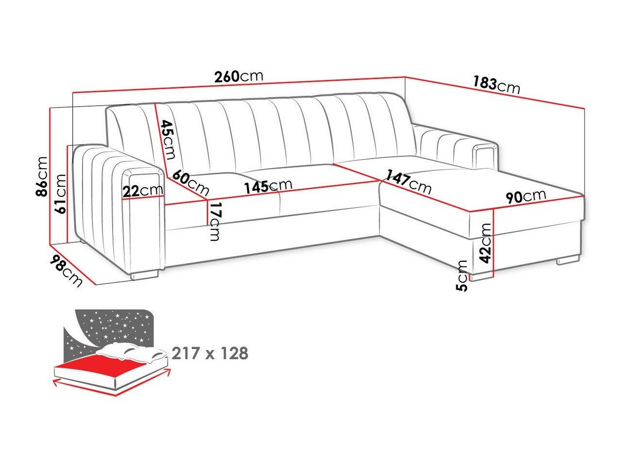Hjørnesofa Columbus 166