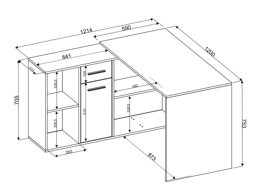 Hjørneskrivebord Bristol 122