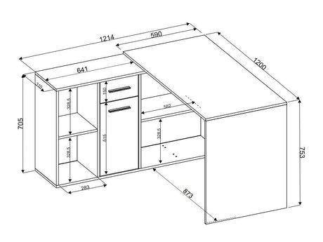 Hjørneskrivebord Bristol 122