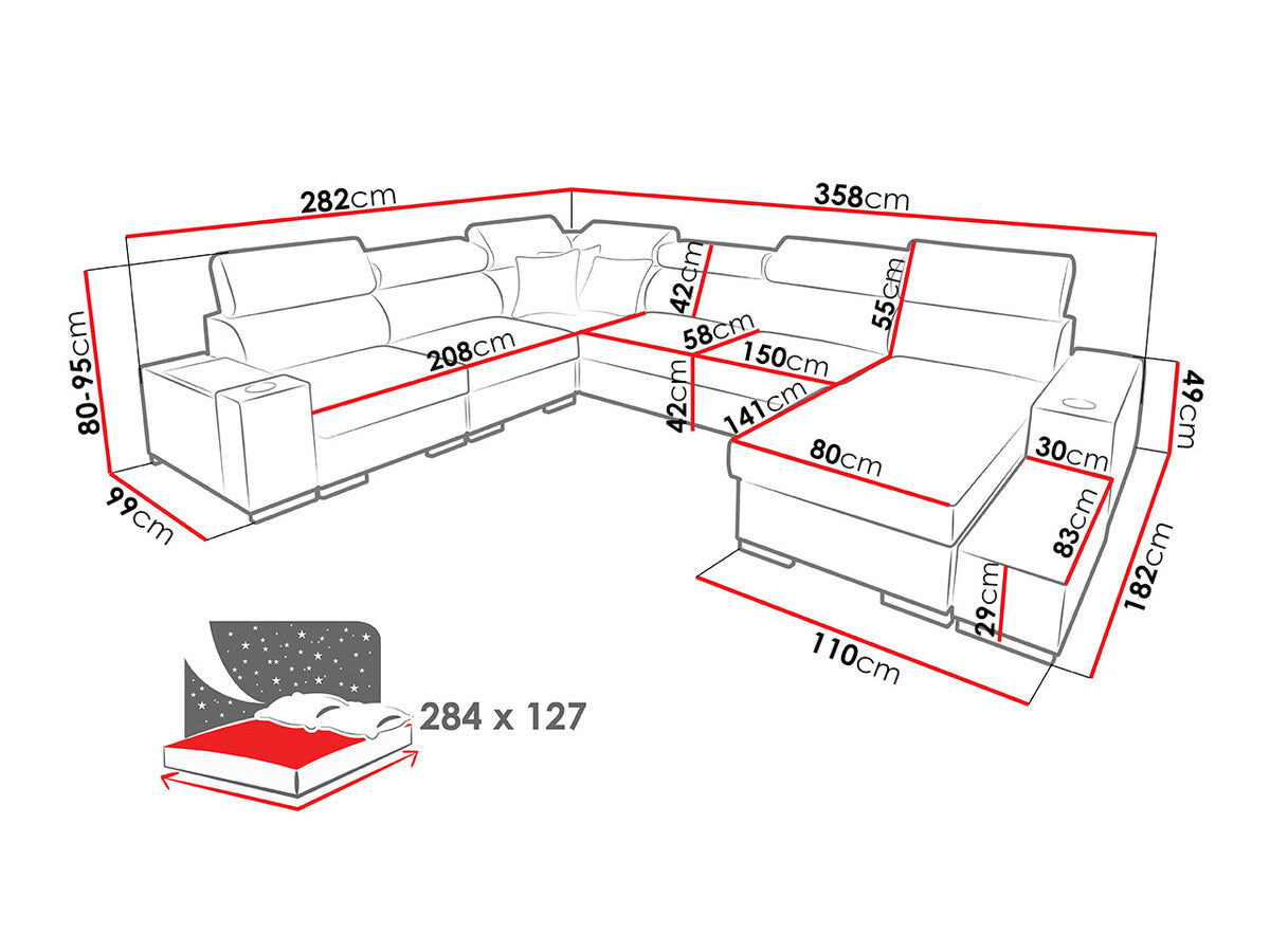 Hjørnesofa Pearland 105