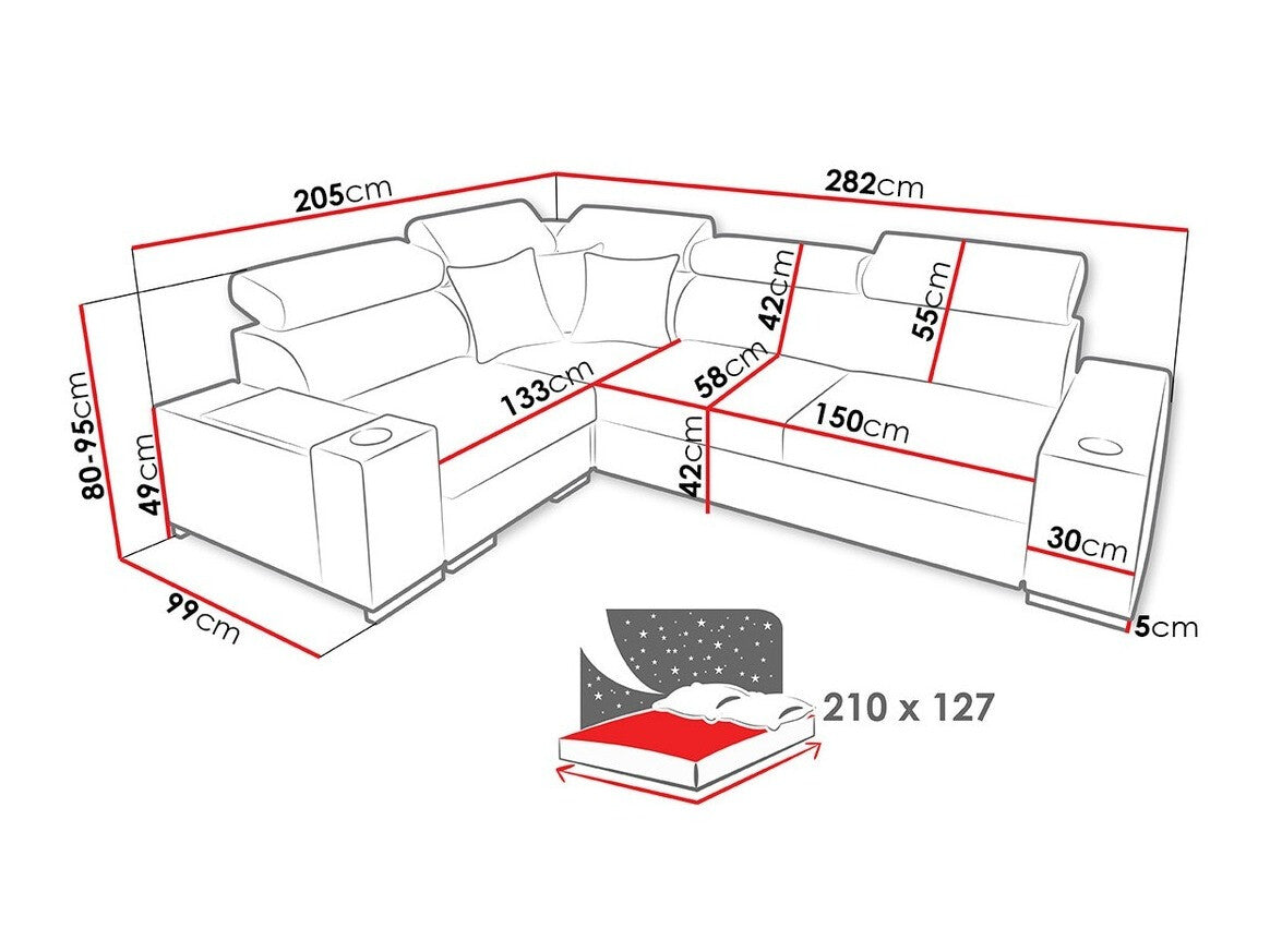 Hjørnesofa Pearland 104
