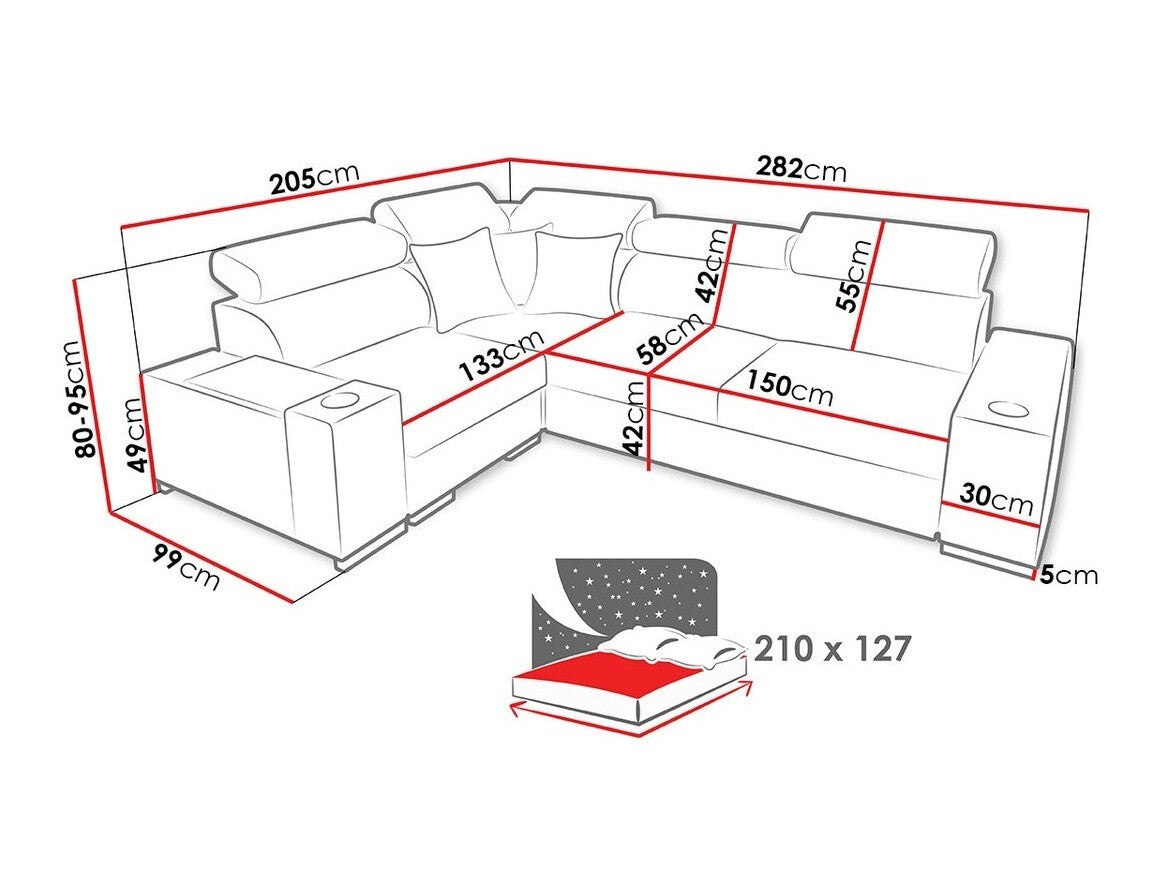 Hjørnesofa Pearland 104