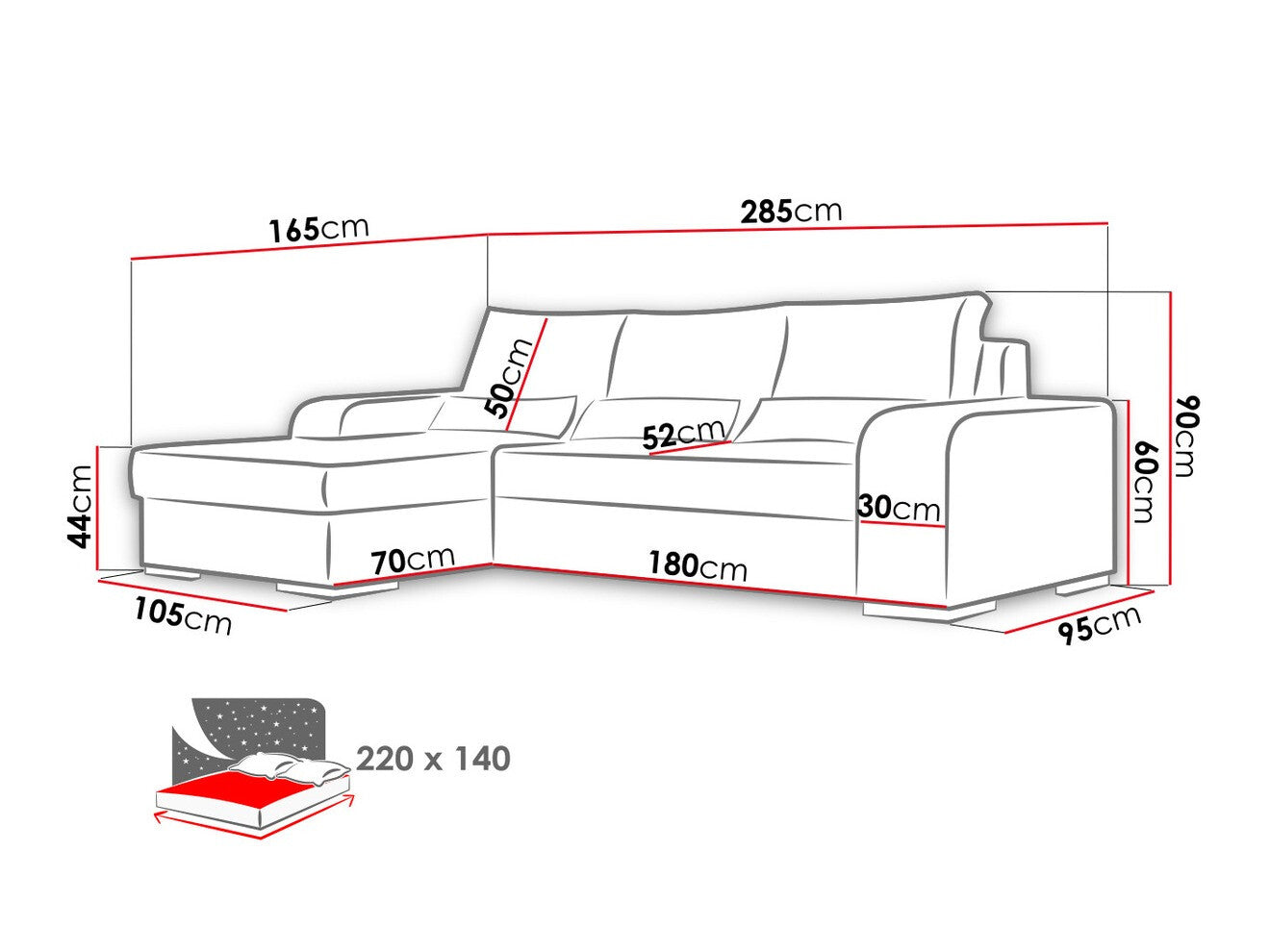 Hjørnesofa Kingsport 103