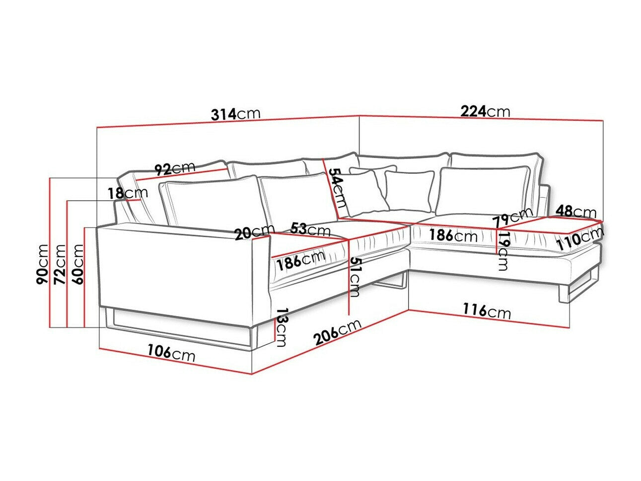 Hjørnesofa Kingsport 111