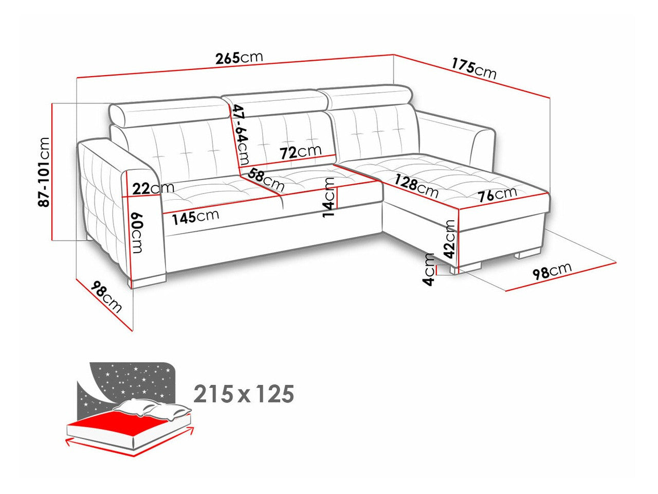Hjørnesofa Temple 123