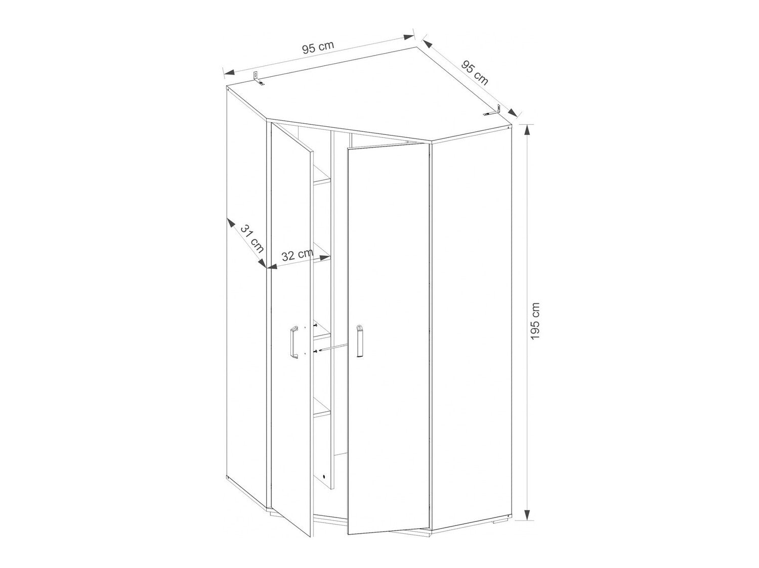 Hjørneklædeskab Fresno N108