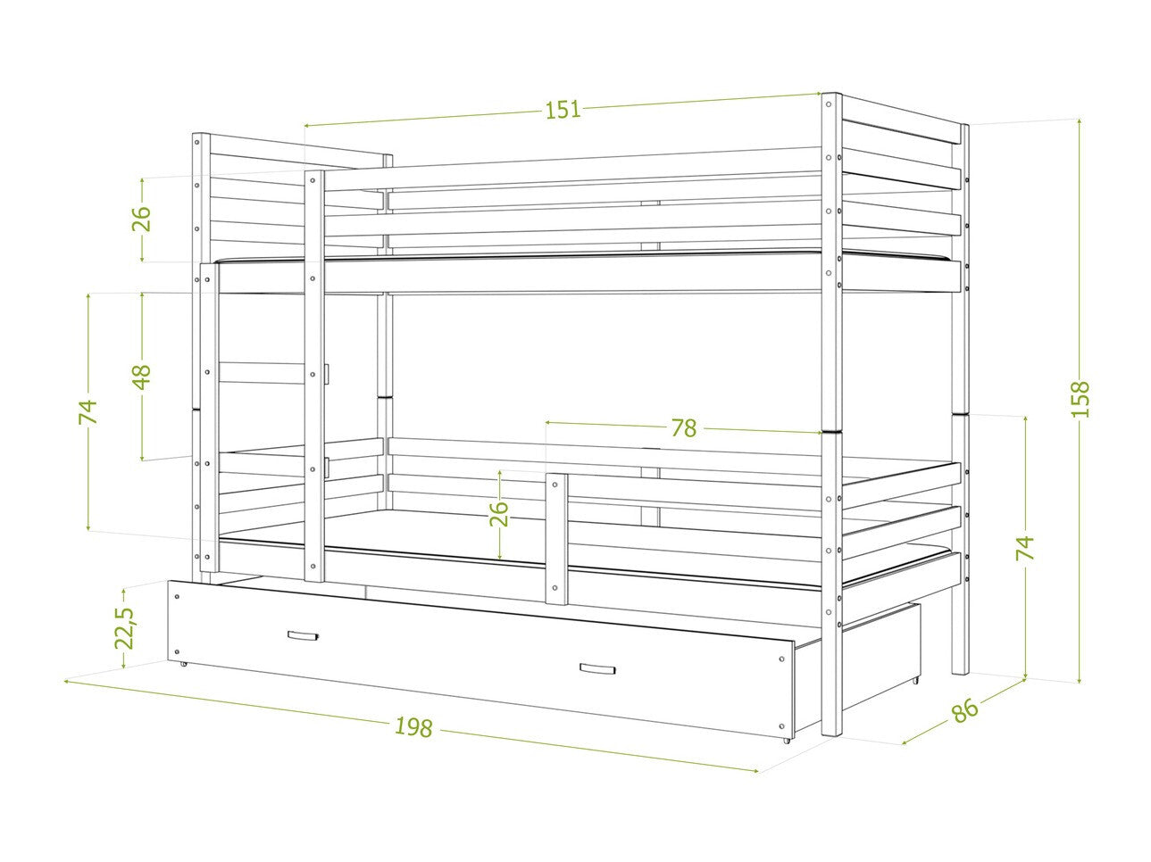 Køjeseng Aurora 108
