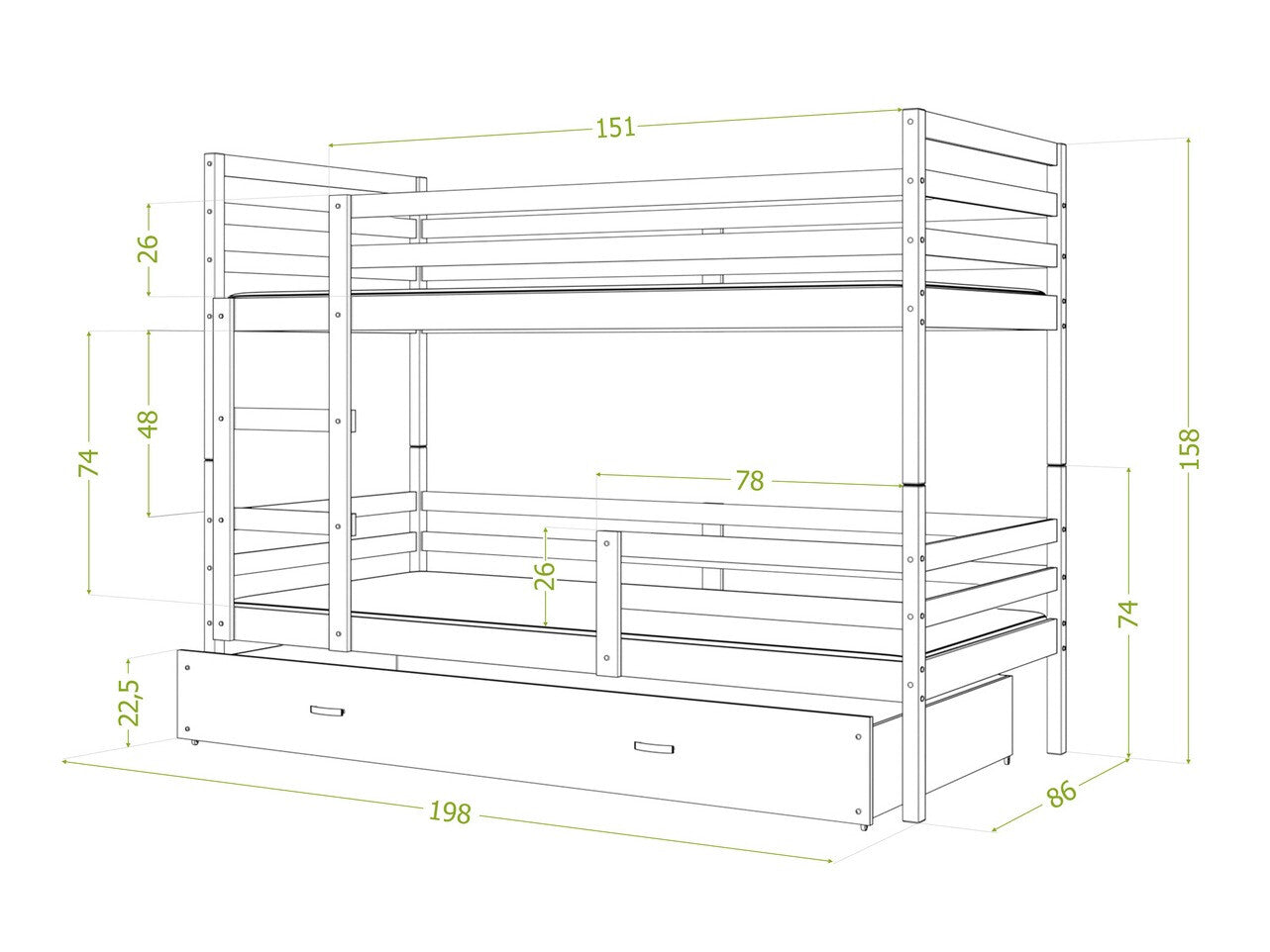 Køjeseng Aurora 108