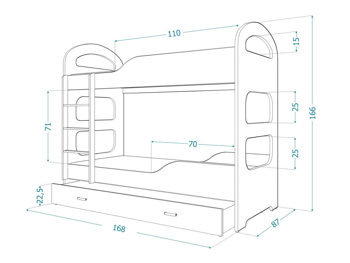 Køjeseng Aurora 114