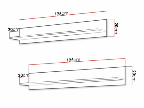Hanging shelves set Charlotte E104