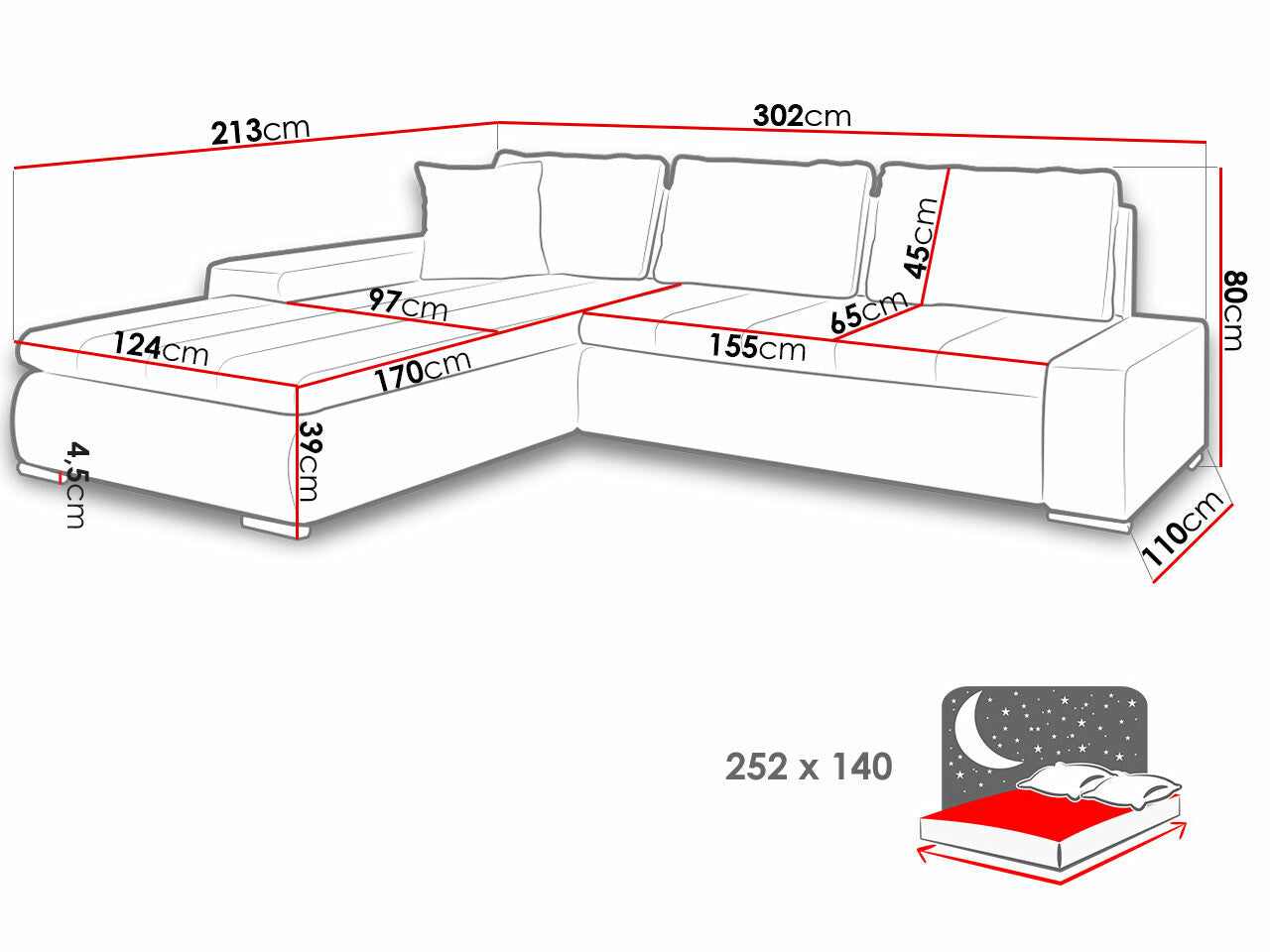 Hjørnesofa Comfivo 147