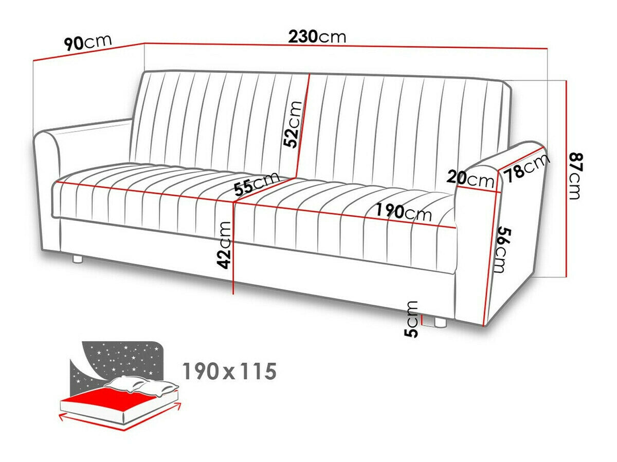 Sovesofa Columbus 142