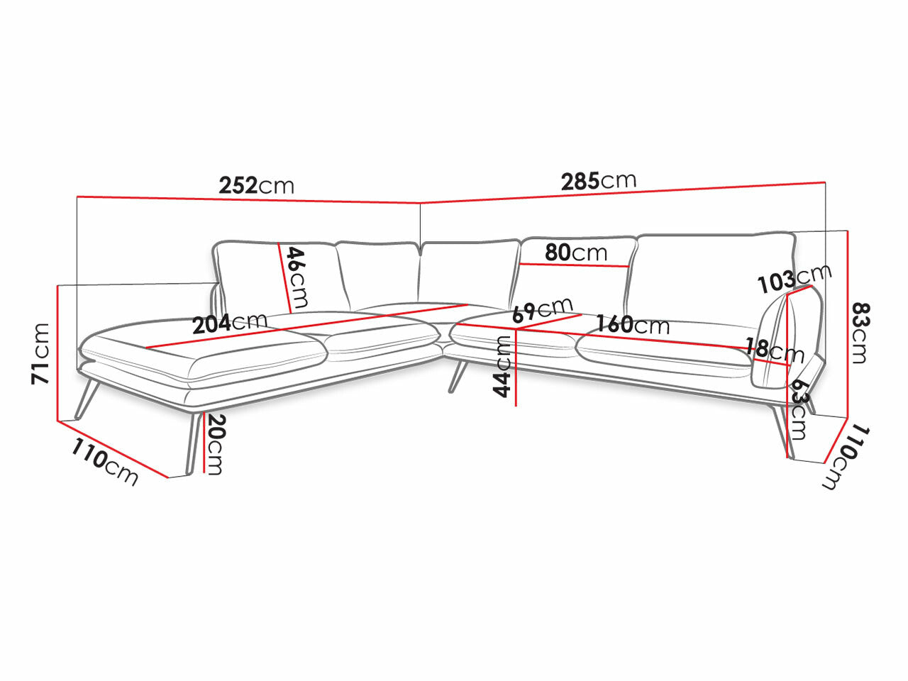 Hjørnesofa Lincoln A100