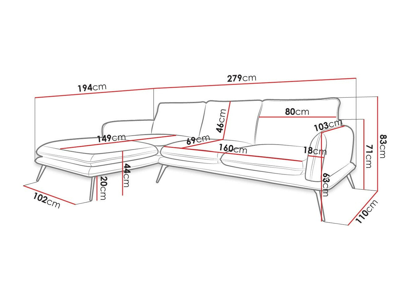 Hjørnesofa Lincoln A101