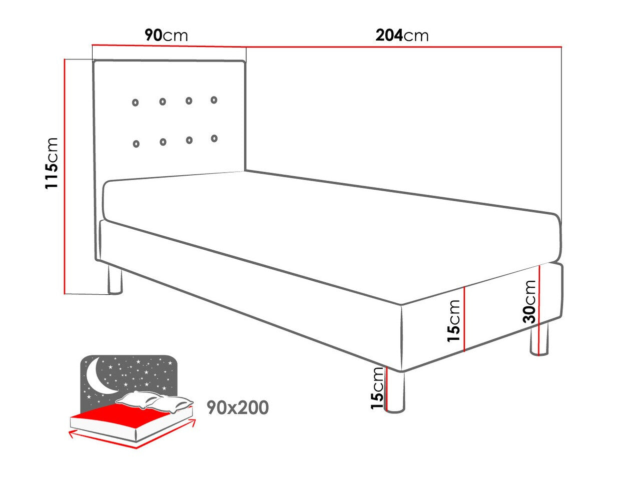 Continental bed Logan 100