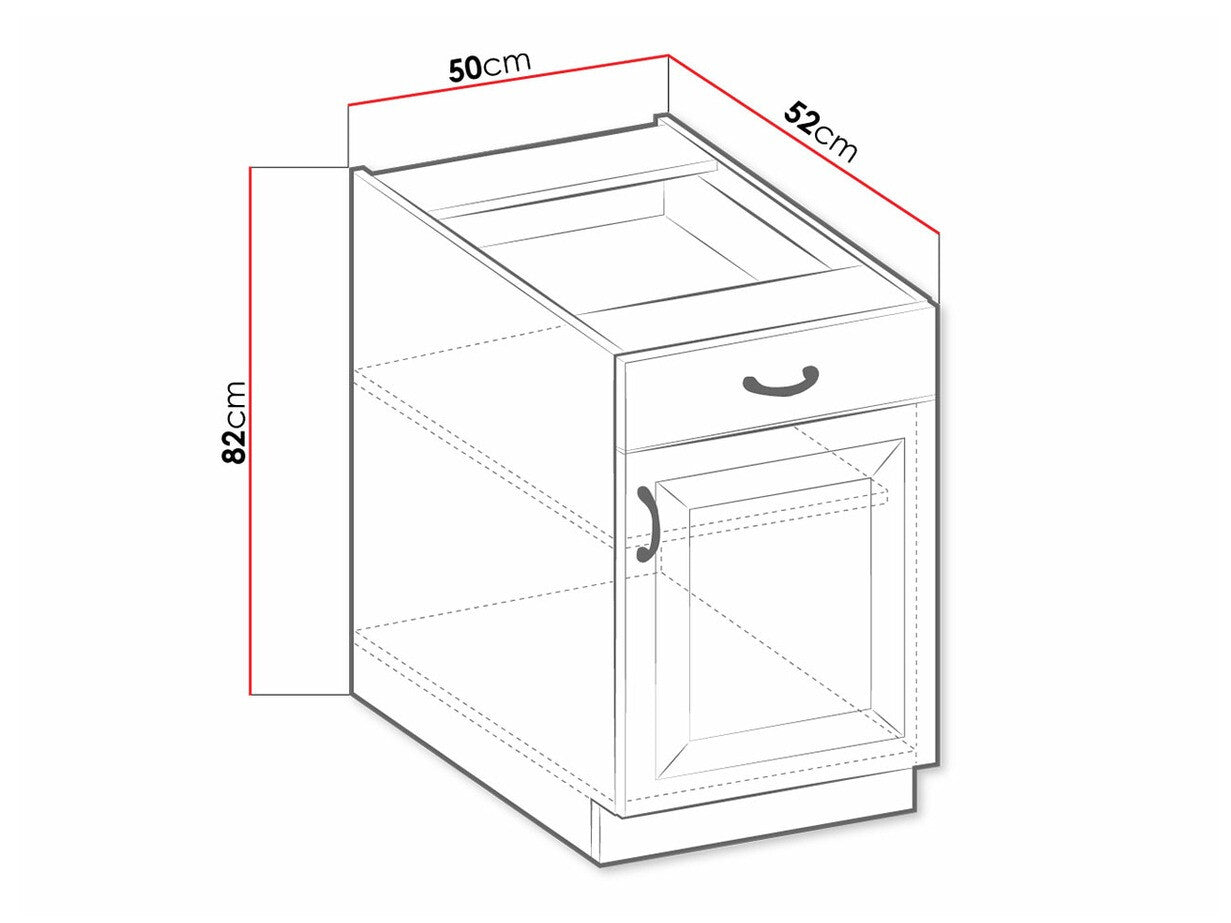 Modulskab med skuffe og låger Retro Grey 105