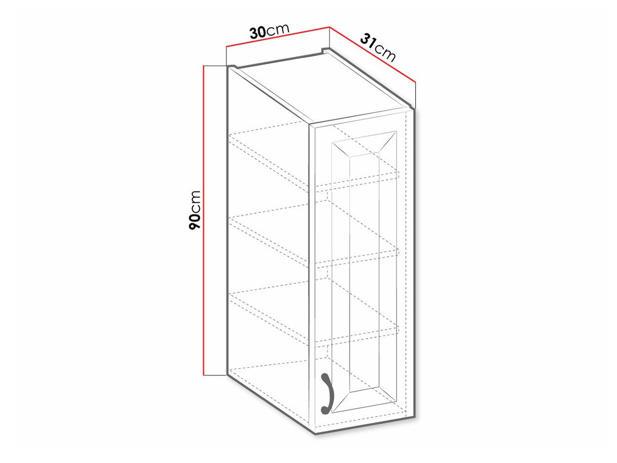 Modulært vægskab Retro Grey 124