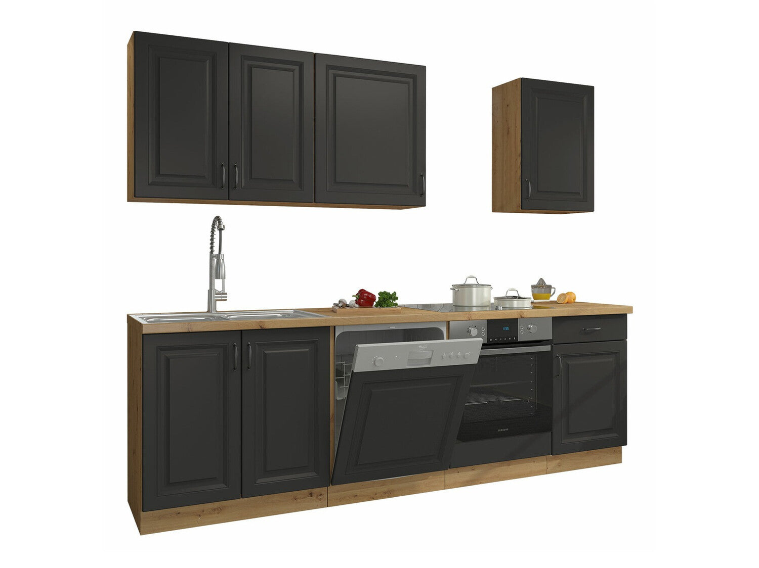 Modulopbygget køkkensæt Retro Grey 150