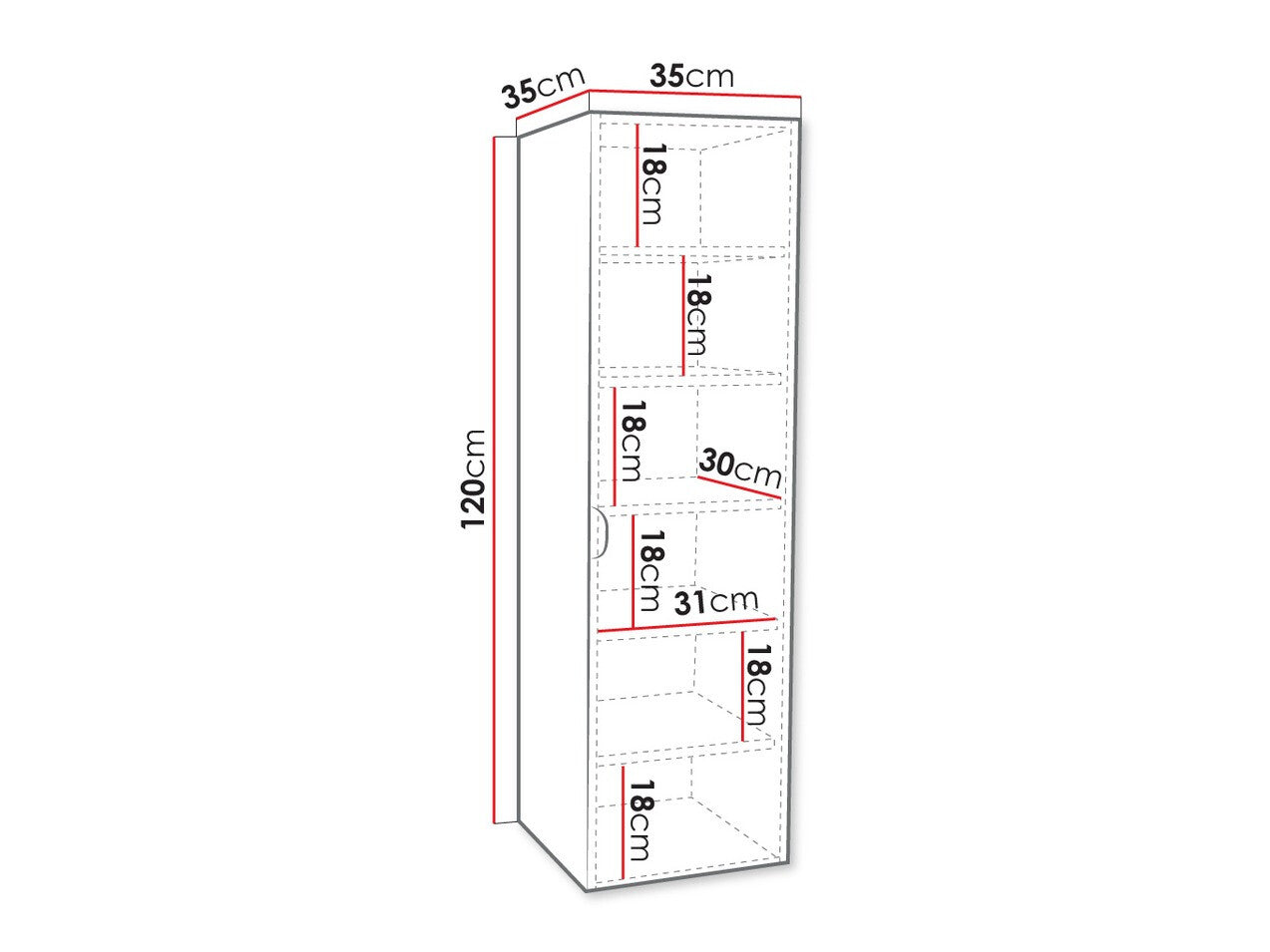 Wall mounted bathroom cabinet Merced D100