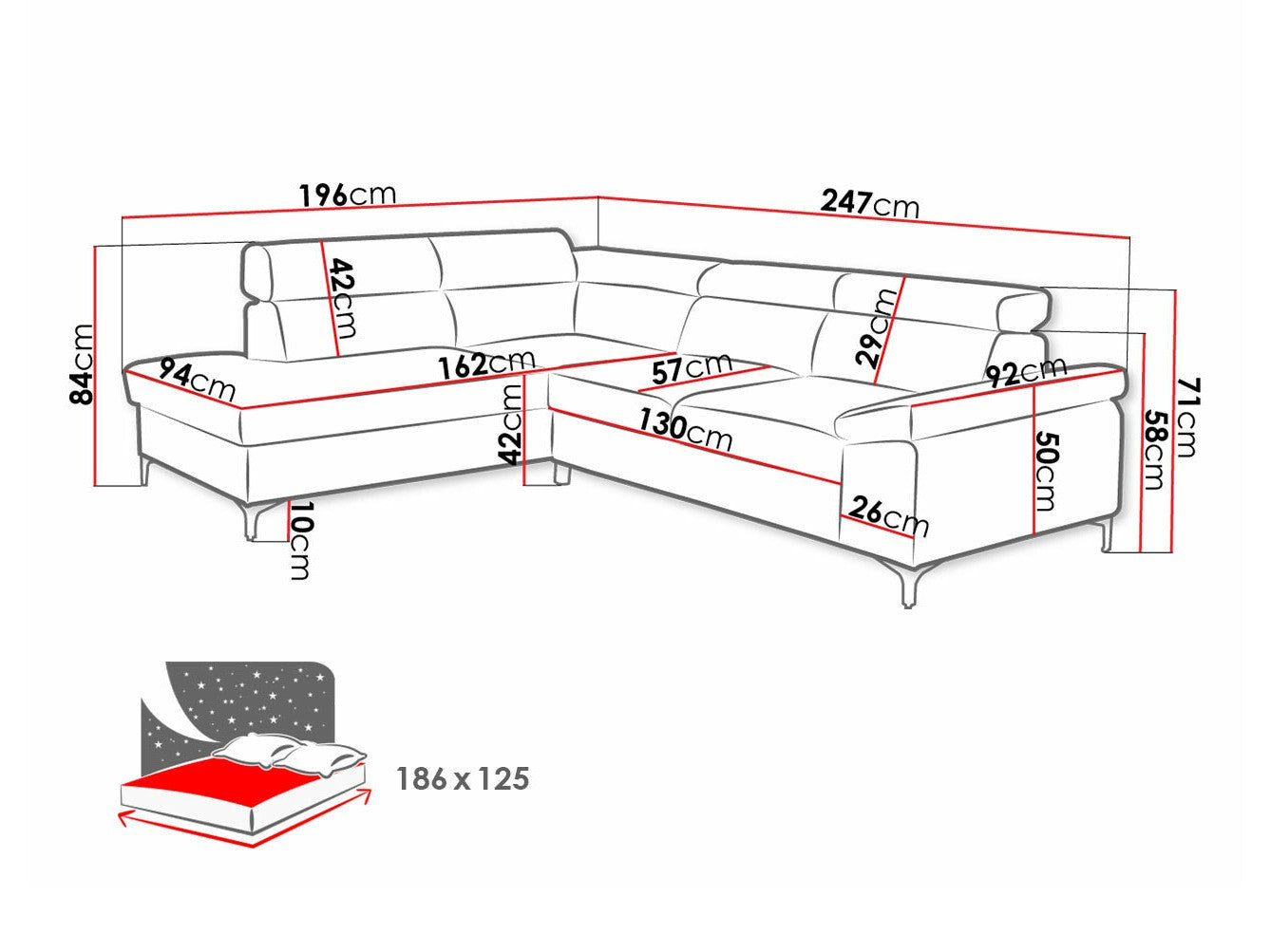 Hjørnesofa Lincoln 168