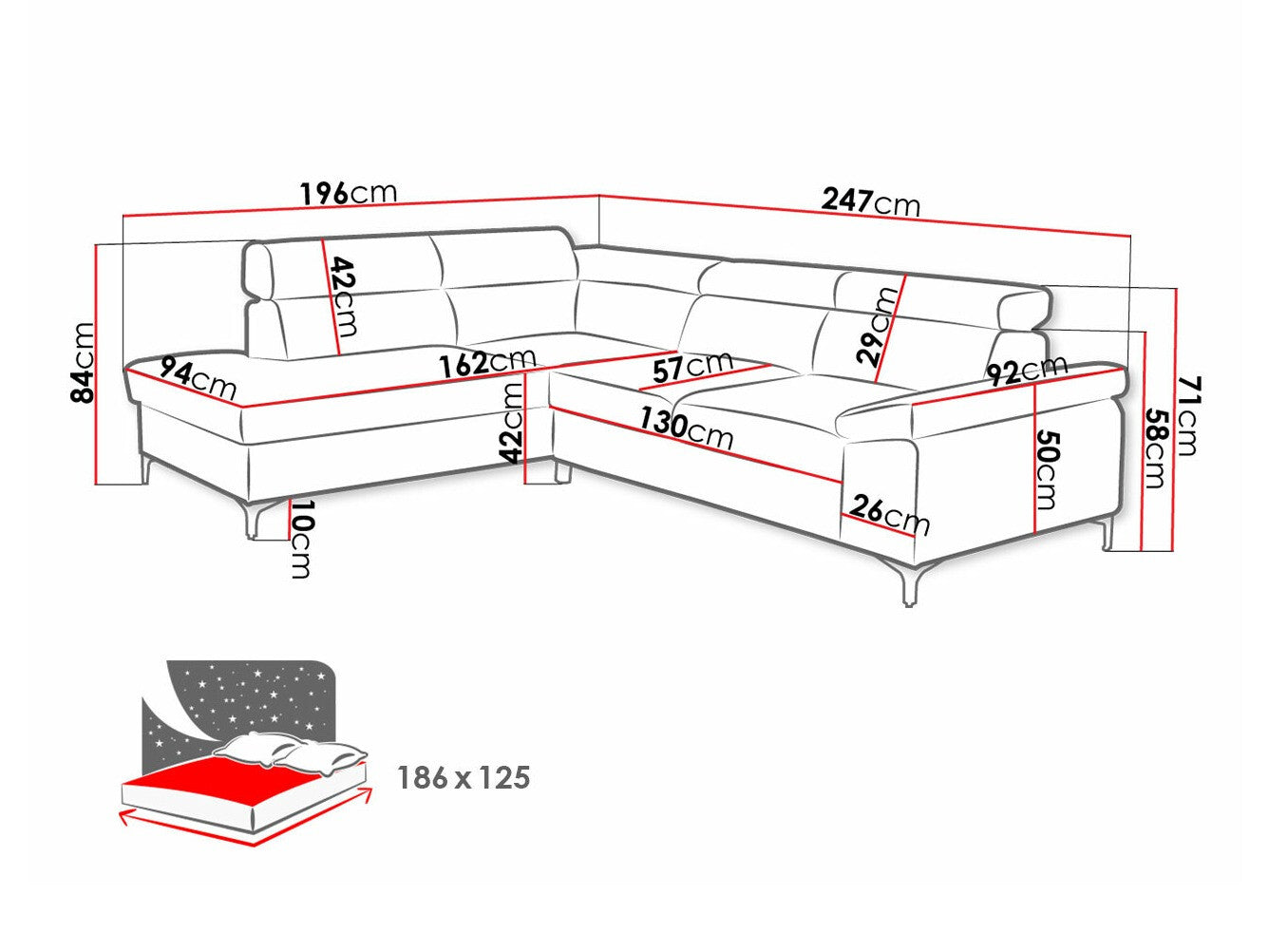 Hjørnesofa Lincoln 168