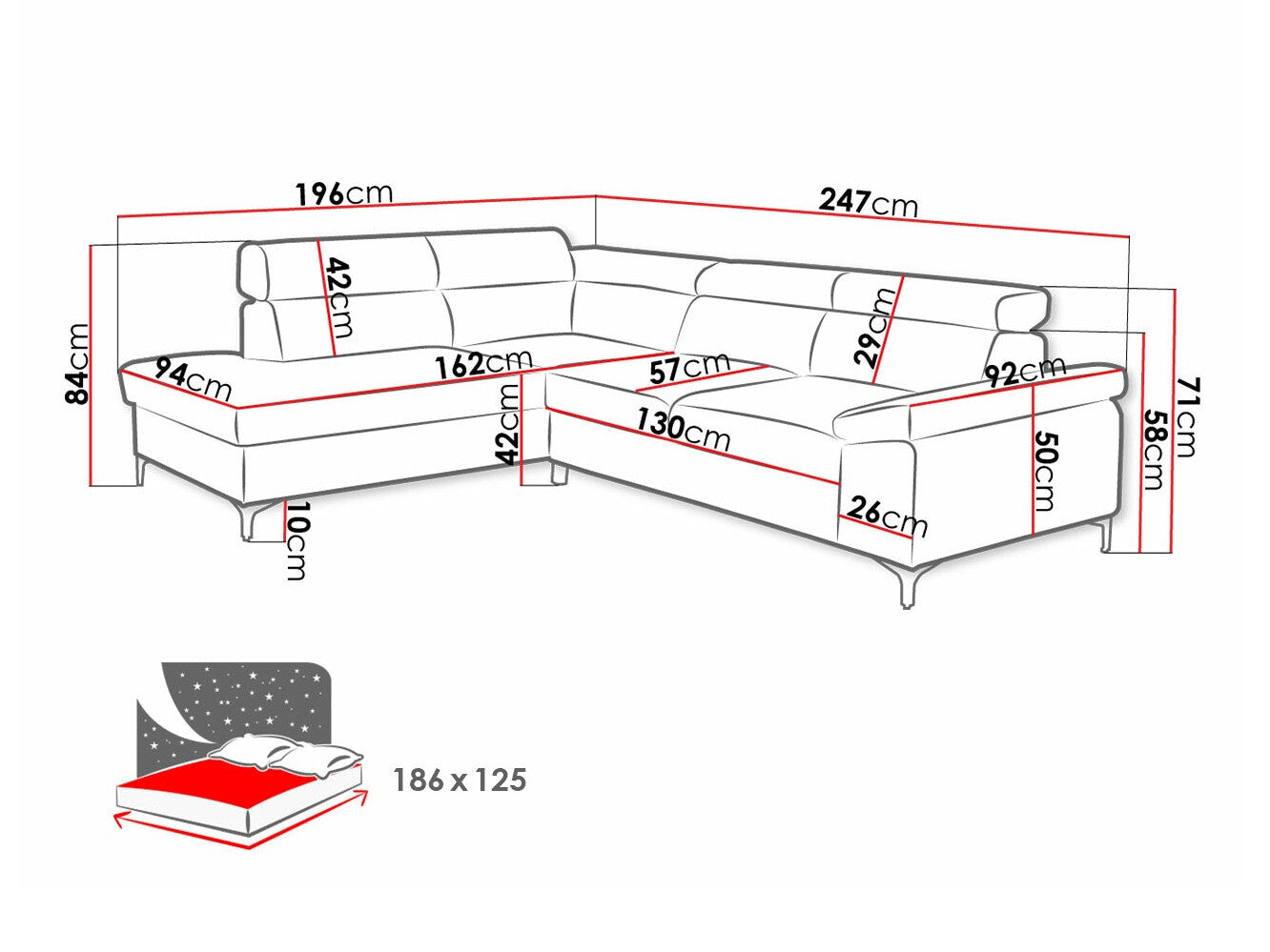 Hjørnesofa Lincoln 168