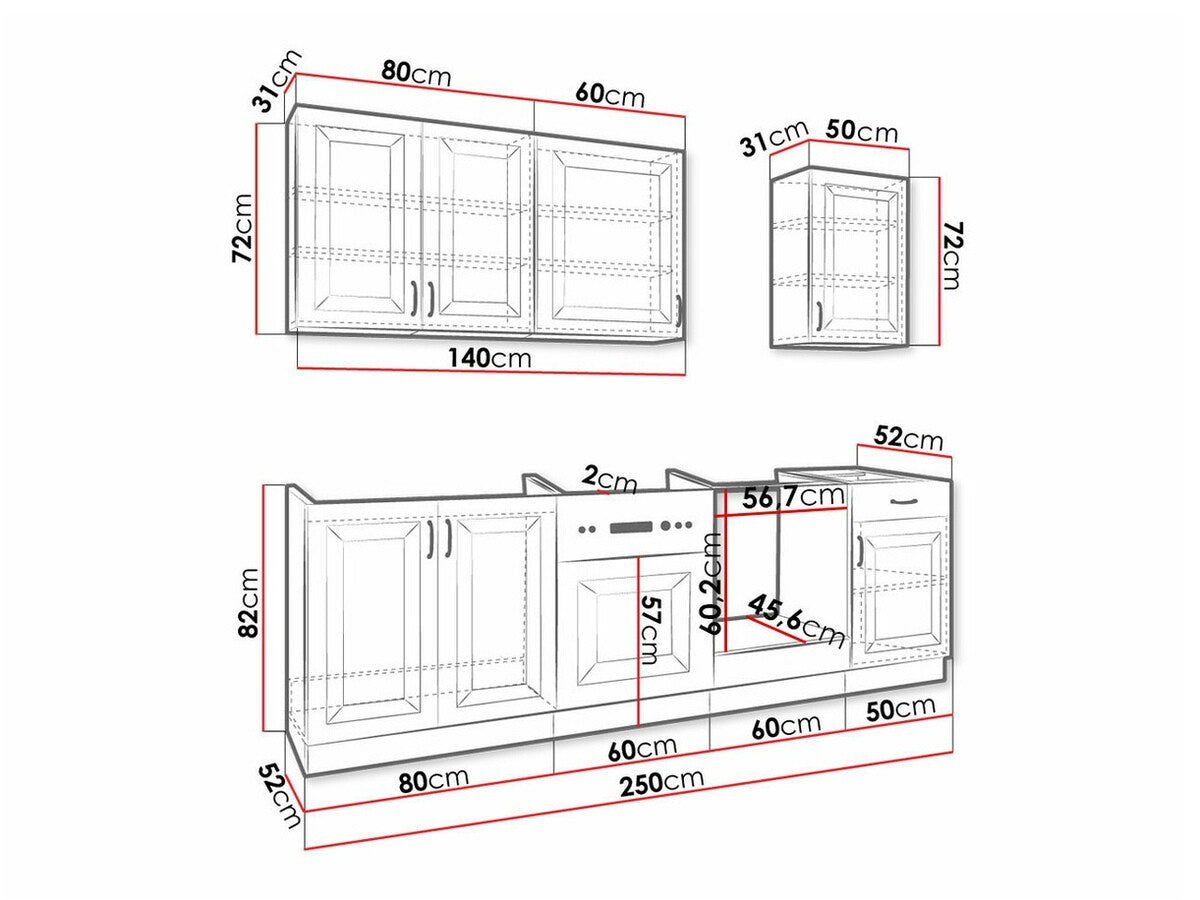 Modulopbygget køkkensæt Retro Grey 150