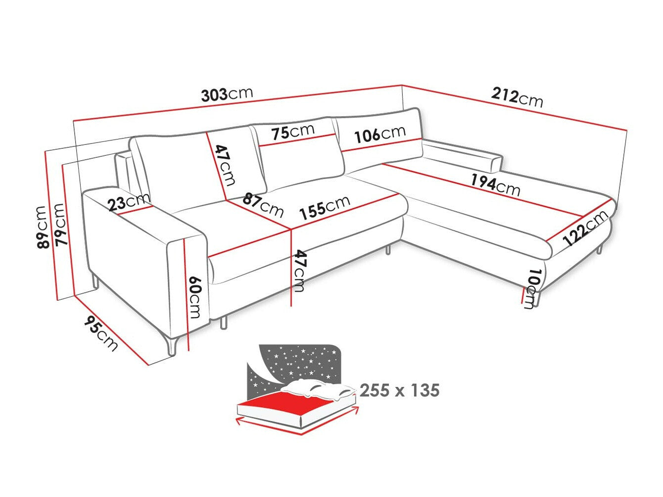 Hjørnesofa Lincoln 175