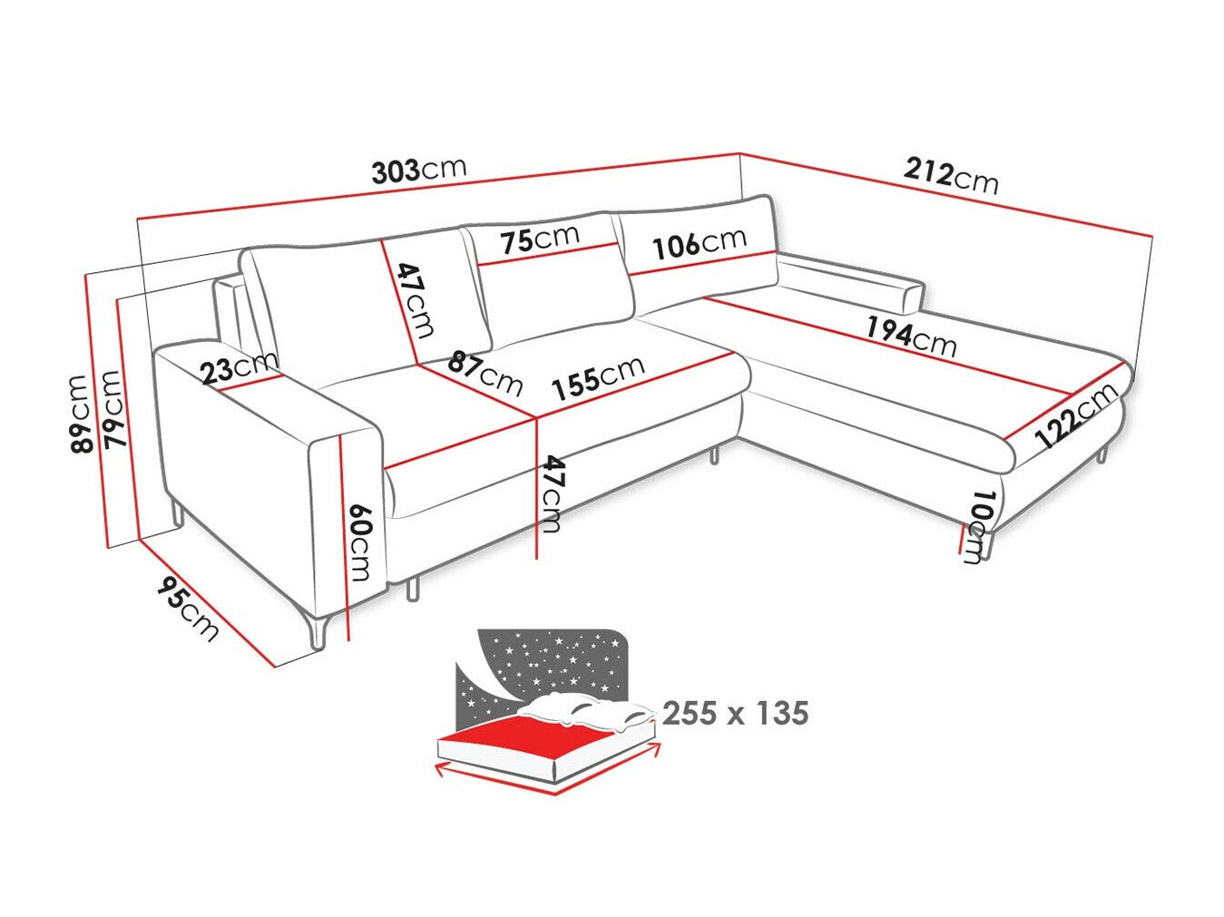 Hjørnesofa Lincoln 175
