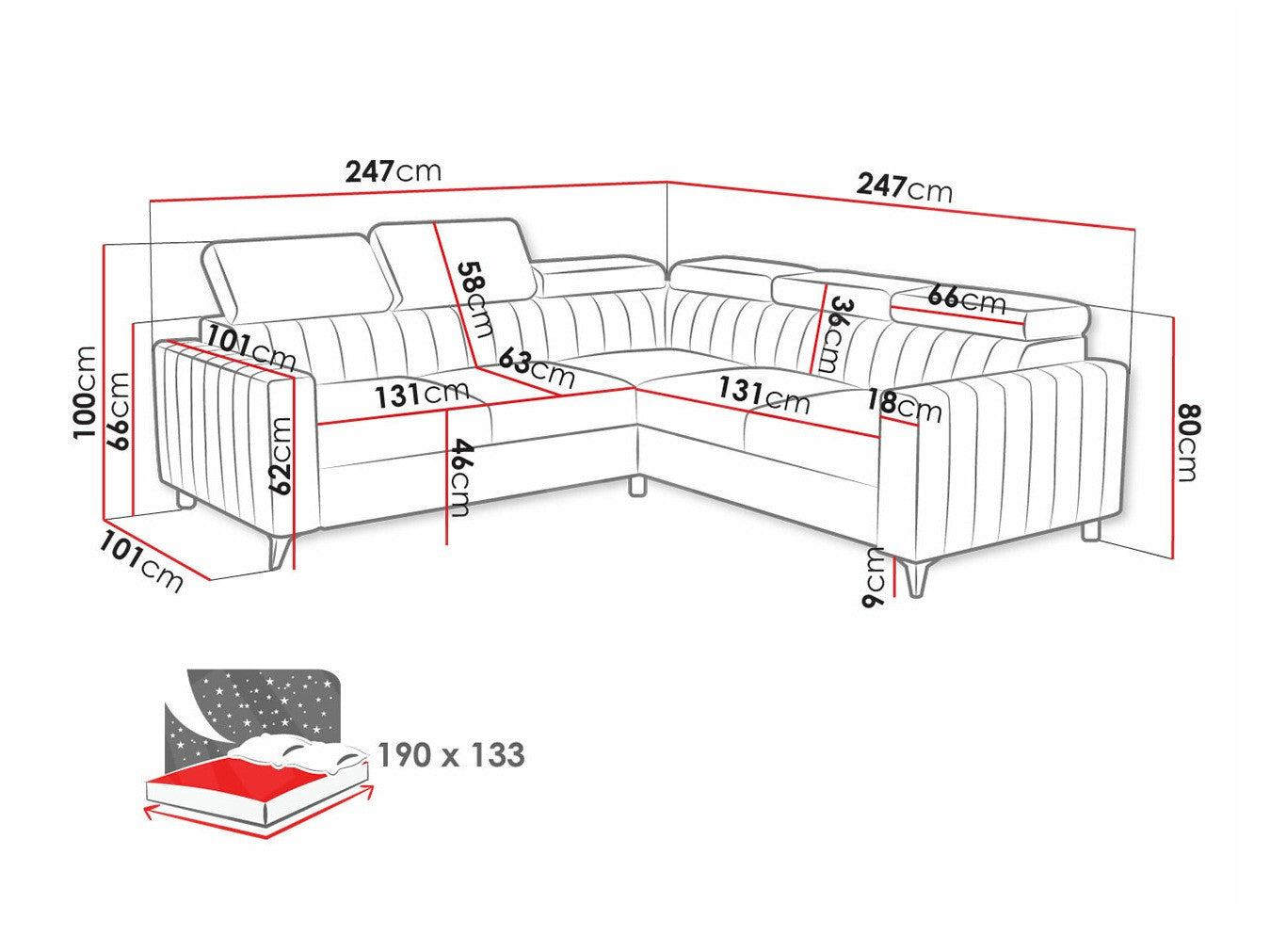 Hjørnesofa Columbus 201