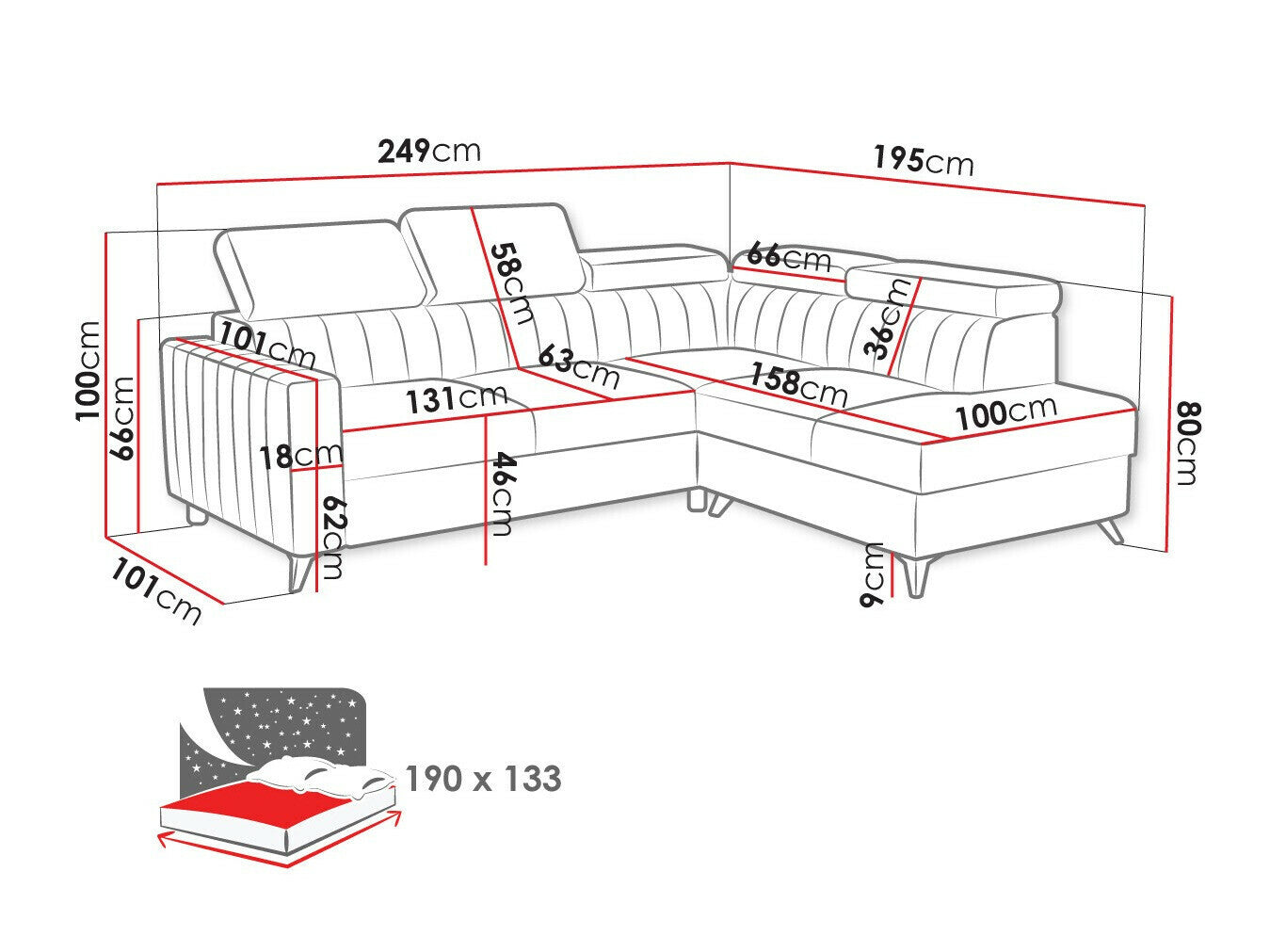 Hjørnesofa Columbus 202